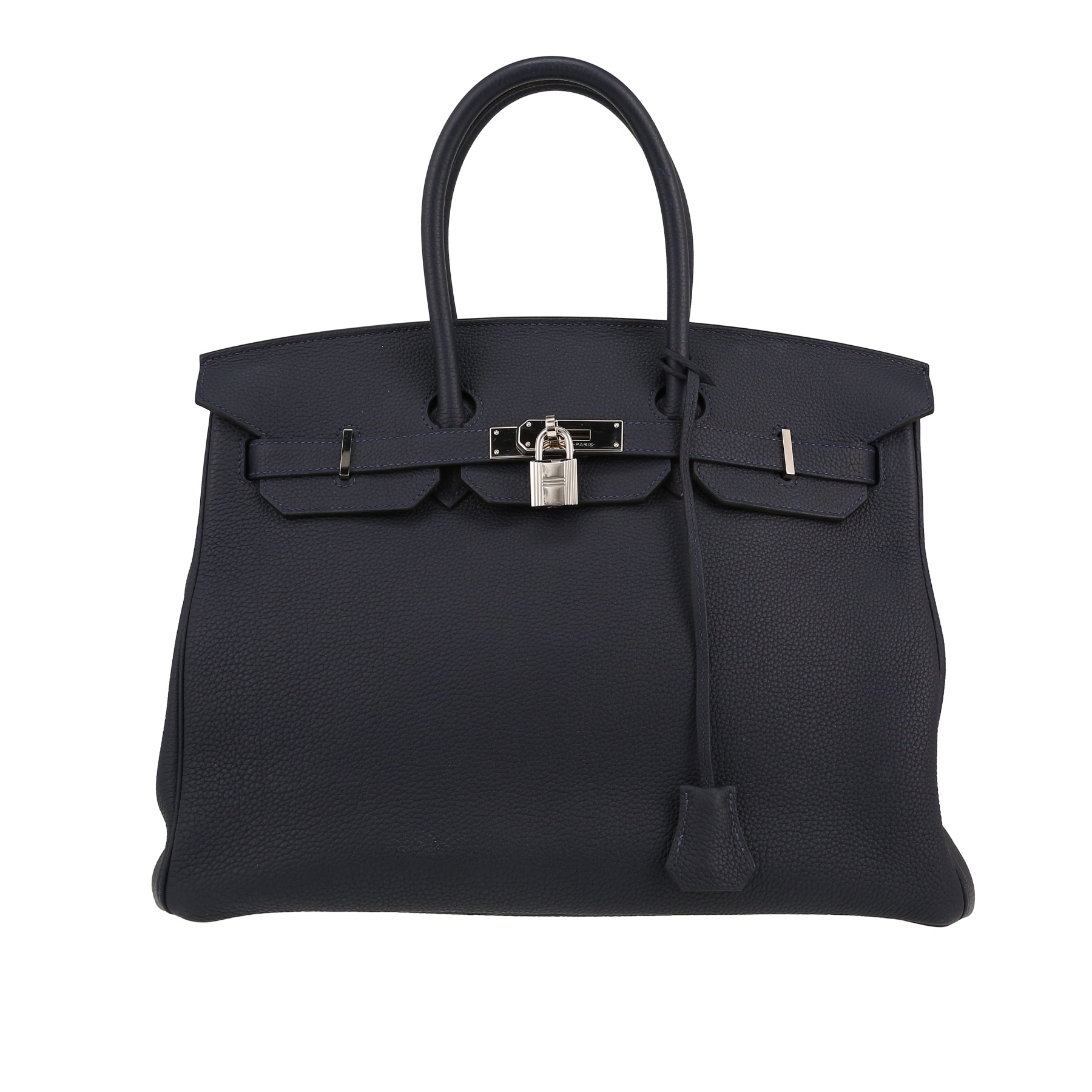 Birkin 35 cm Handbag In Blue Togo Leather