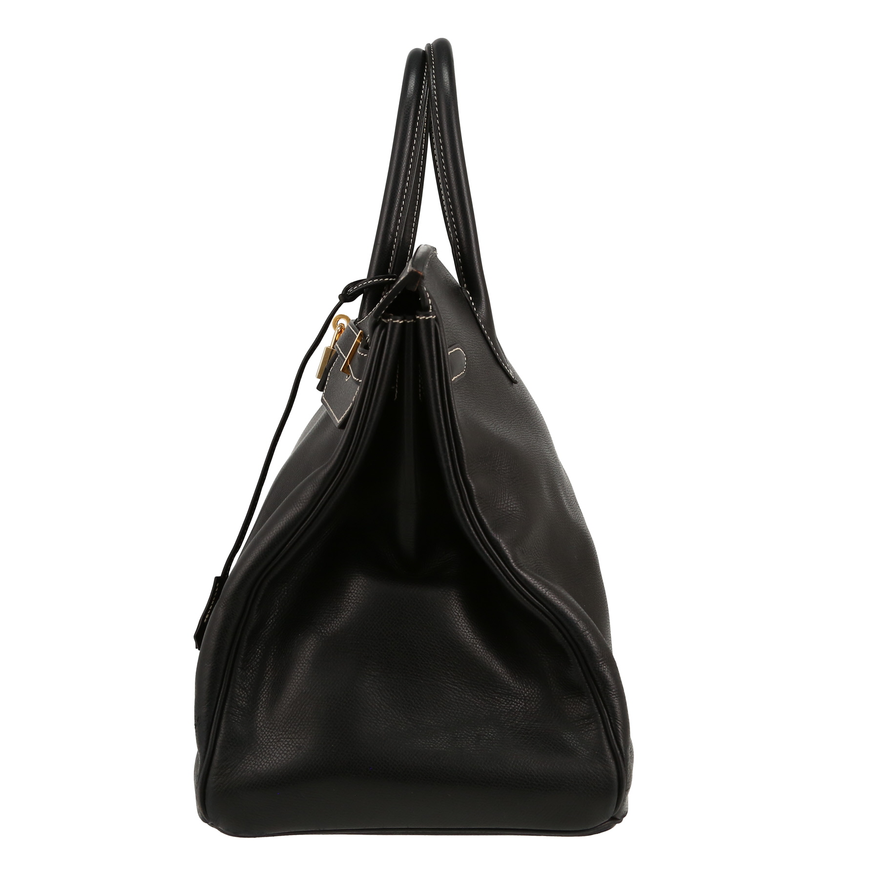 Birkin 40 cm Handbag In Black Courchevel Leather