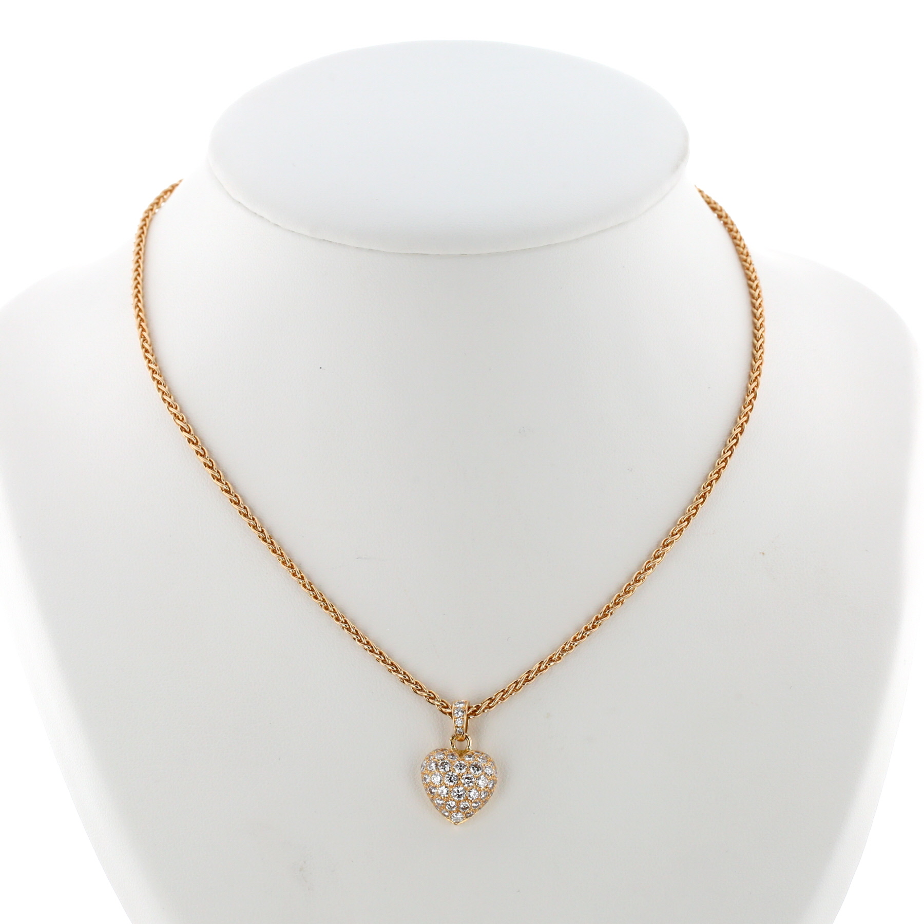Coeur Et Symbole Necklace In Yellow And Diamonds