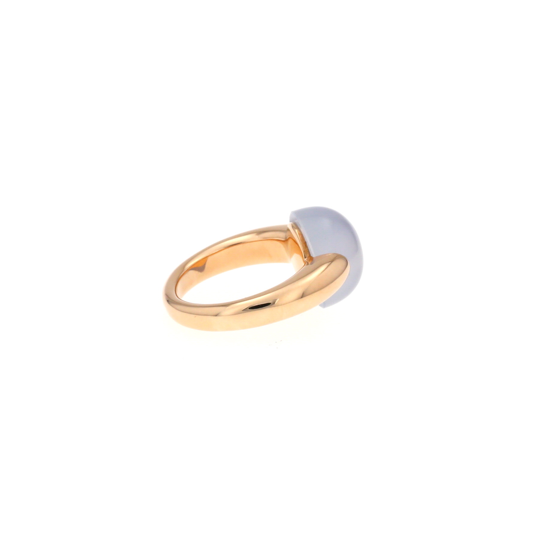 Pomellato Luna small model ring in pink gold and chalcedony