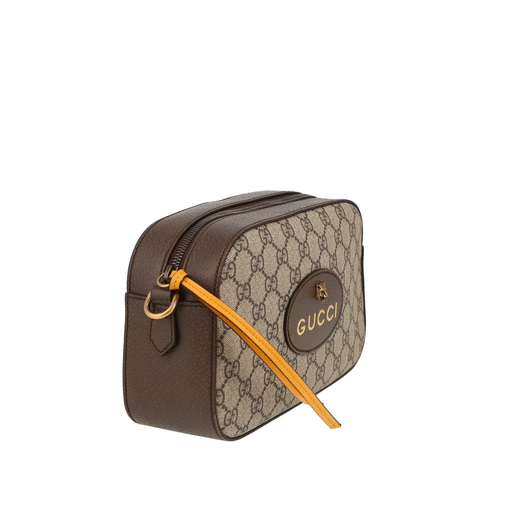 Gucci  Néo Vintage shoulder bag  in beige monogram canvas  and brown leather