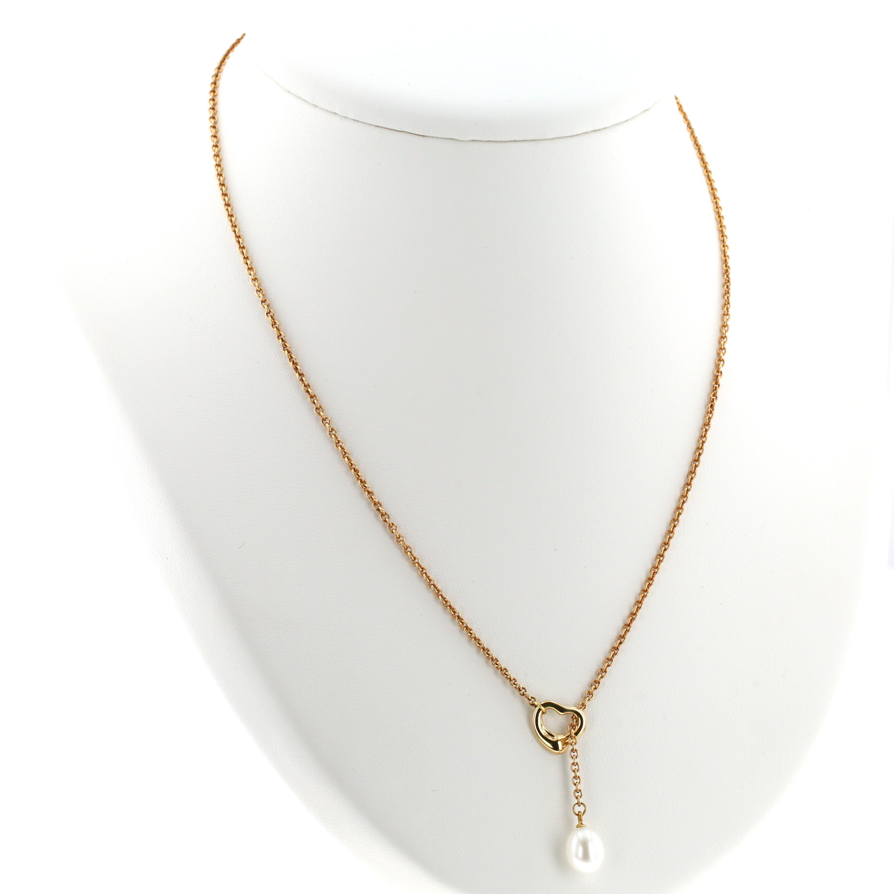 Collier Tiffany & Co Open Heart en or jaune et perle de culture