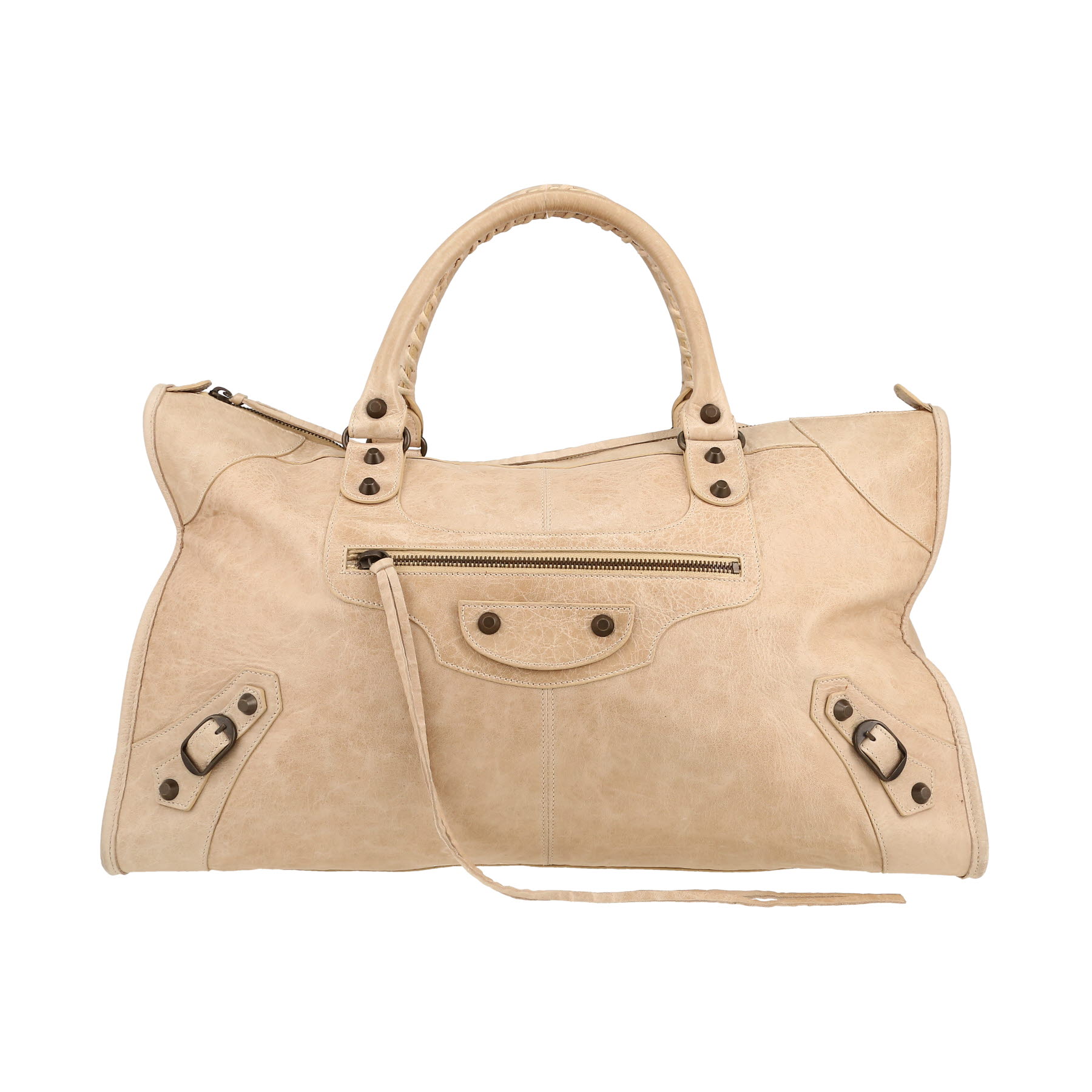 25SS new/BALENCIAGA エレホンレザートートバッグ Bag Beige Balenciaga City Bag: Off-White Leather Tote