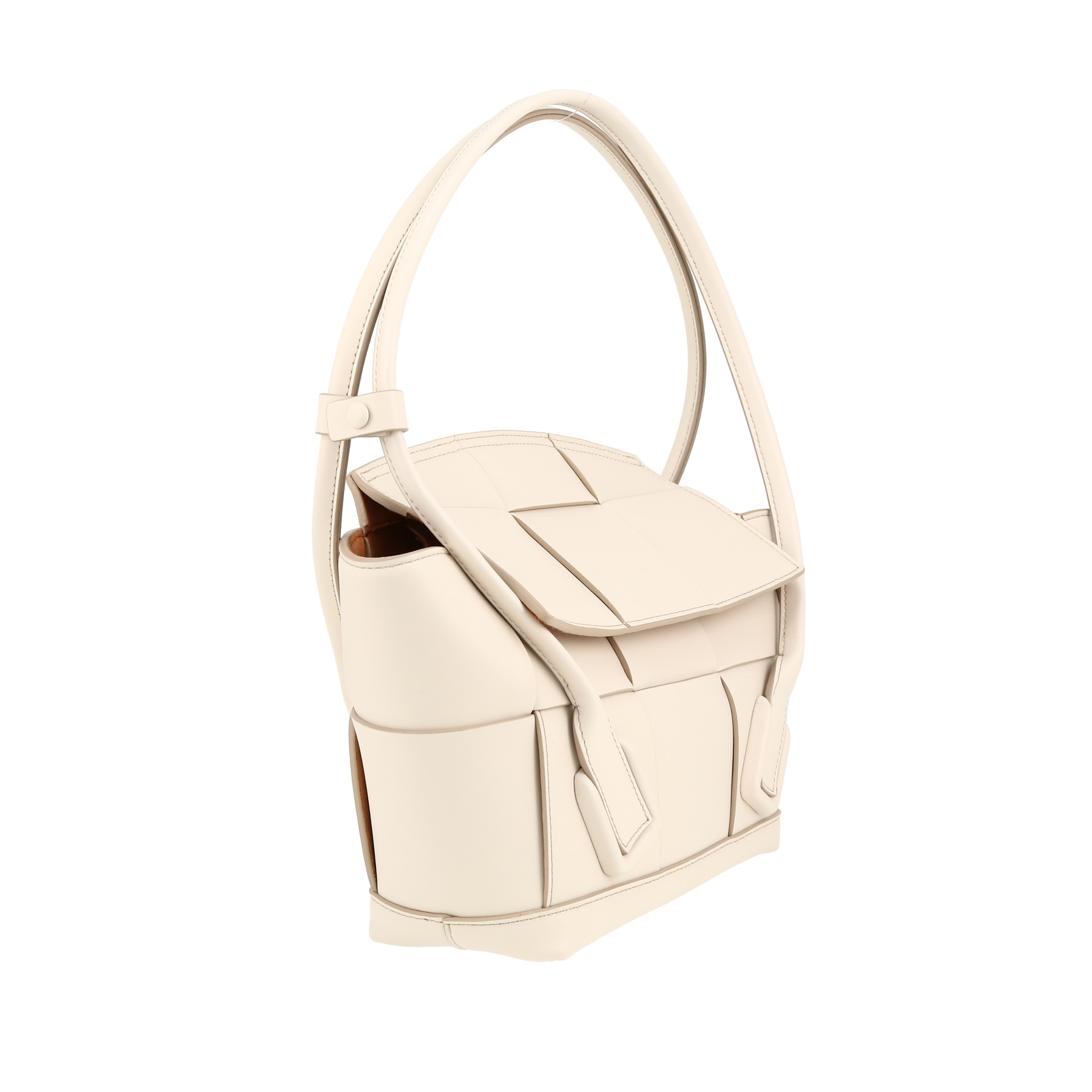 Sac à main Bottega Veneta  Arco en cuir intrecciato blanc