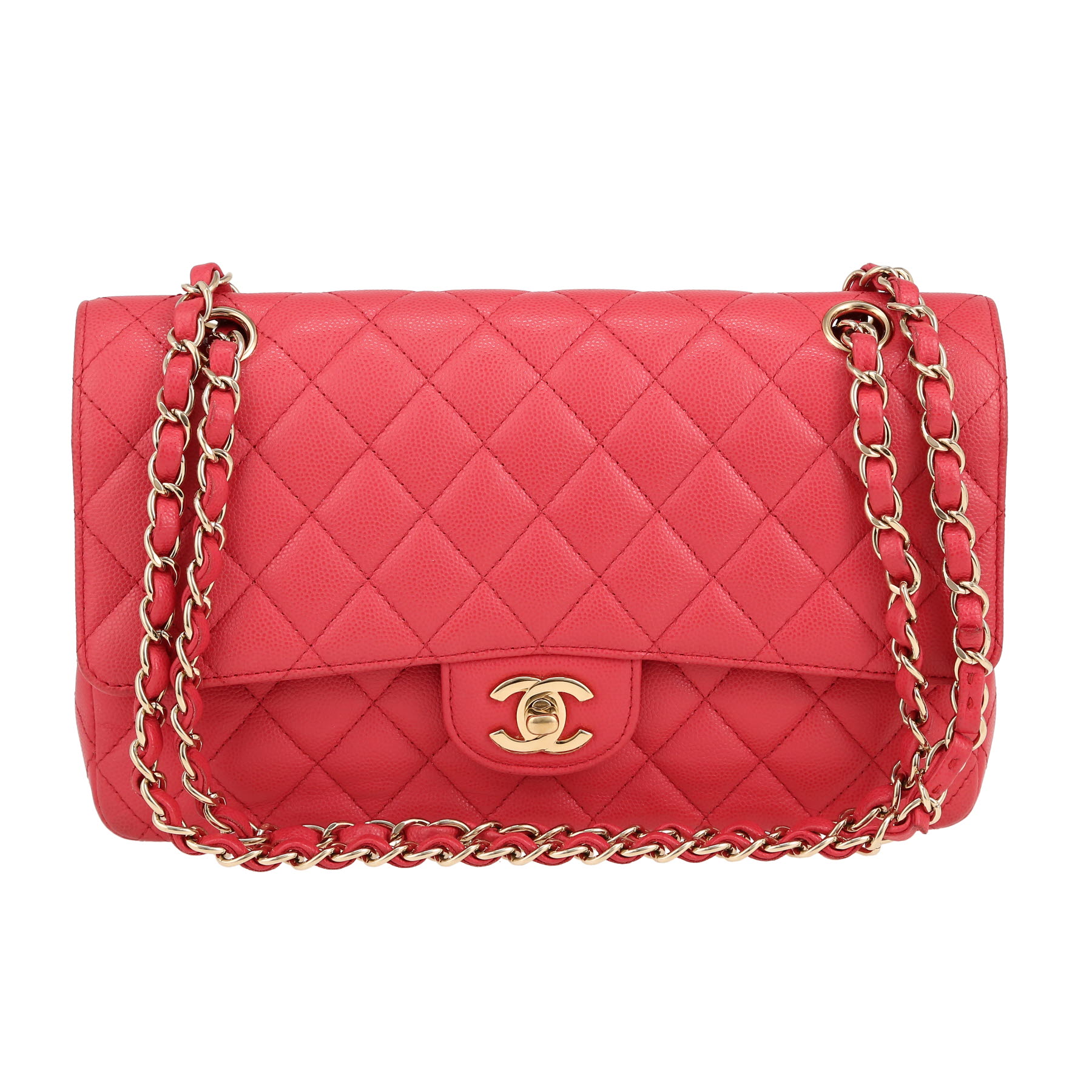 Timeless Classic Handbag In Pink Quilted Leather