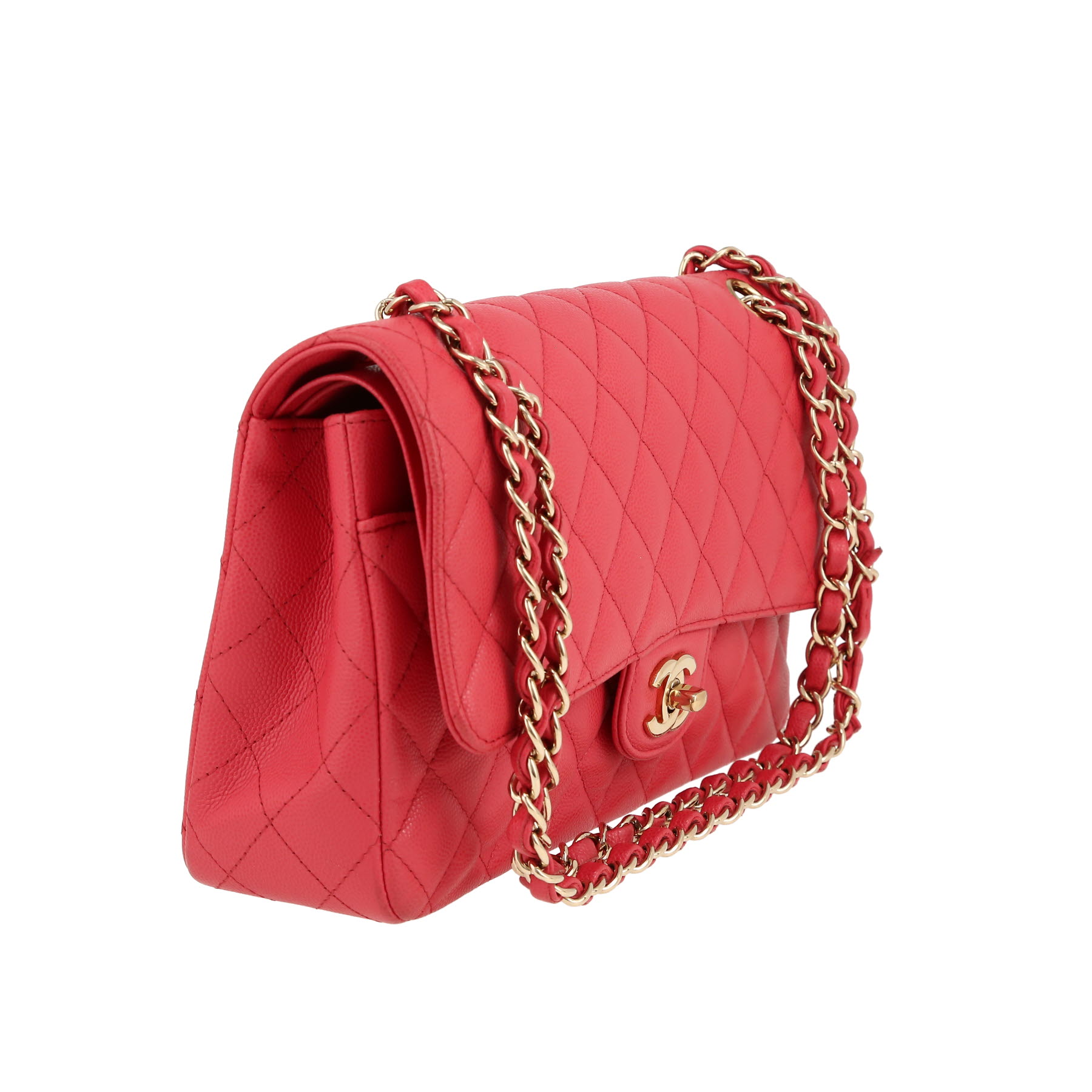 Chanel  Timeless Classic handbag  in pink quilted grained leather