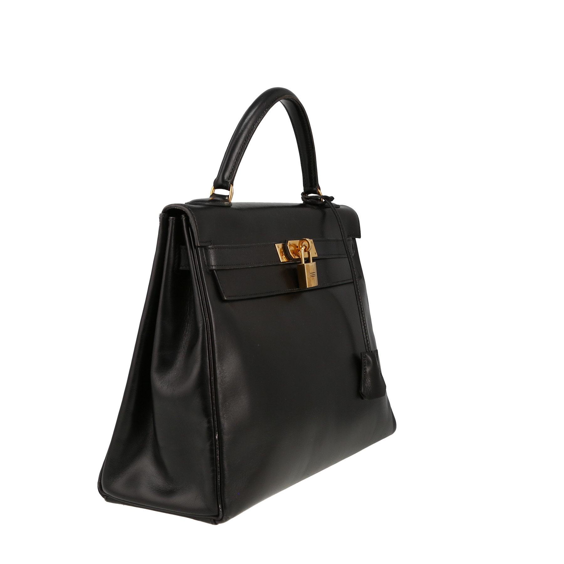 Hermès  Kelly 32 cm handbag  in black box leather