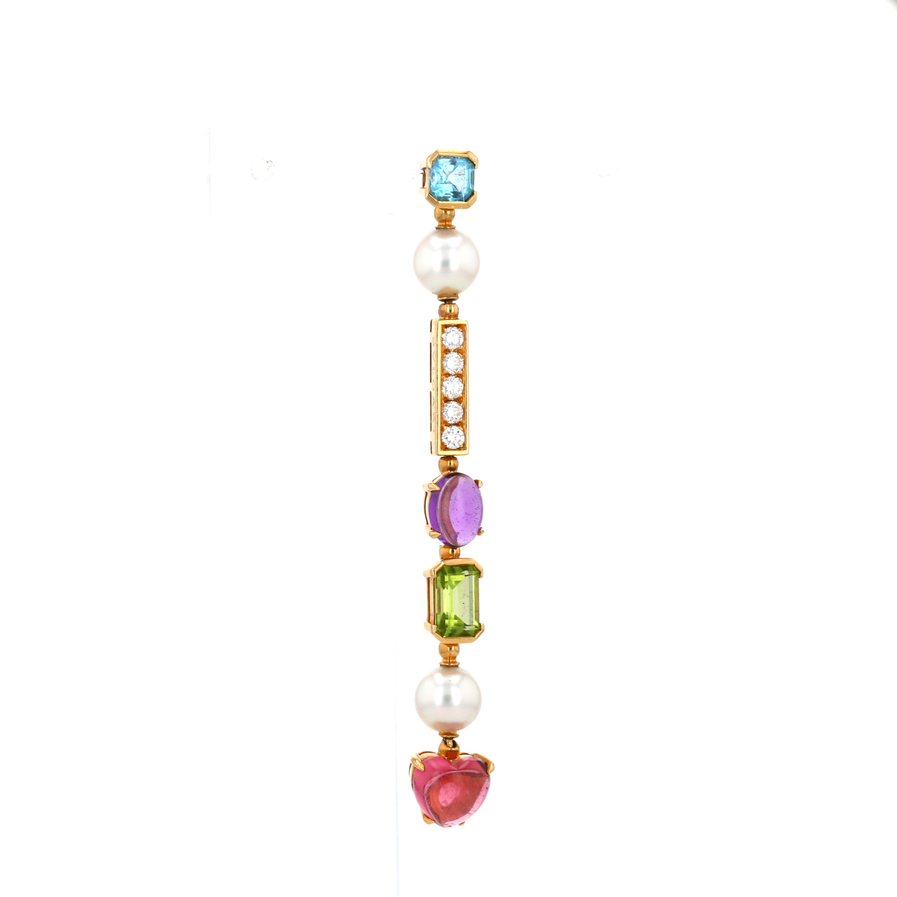 Ciondolo mobile Bulgari Allegra in oro giallo, diamanti e pietre colorate