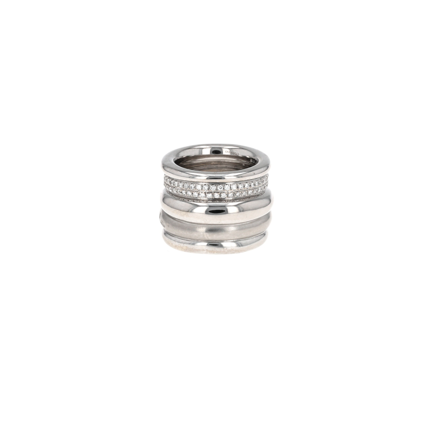 Pomellato Tubolare ring in white gold and diamonds