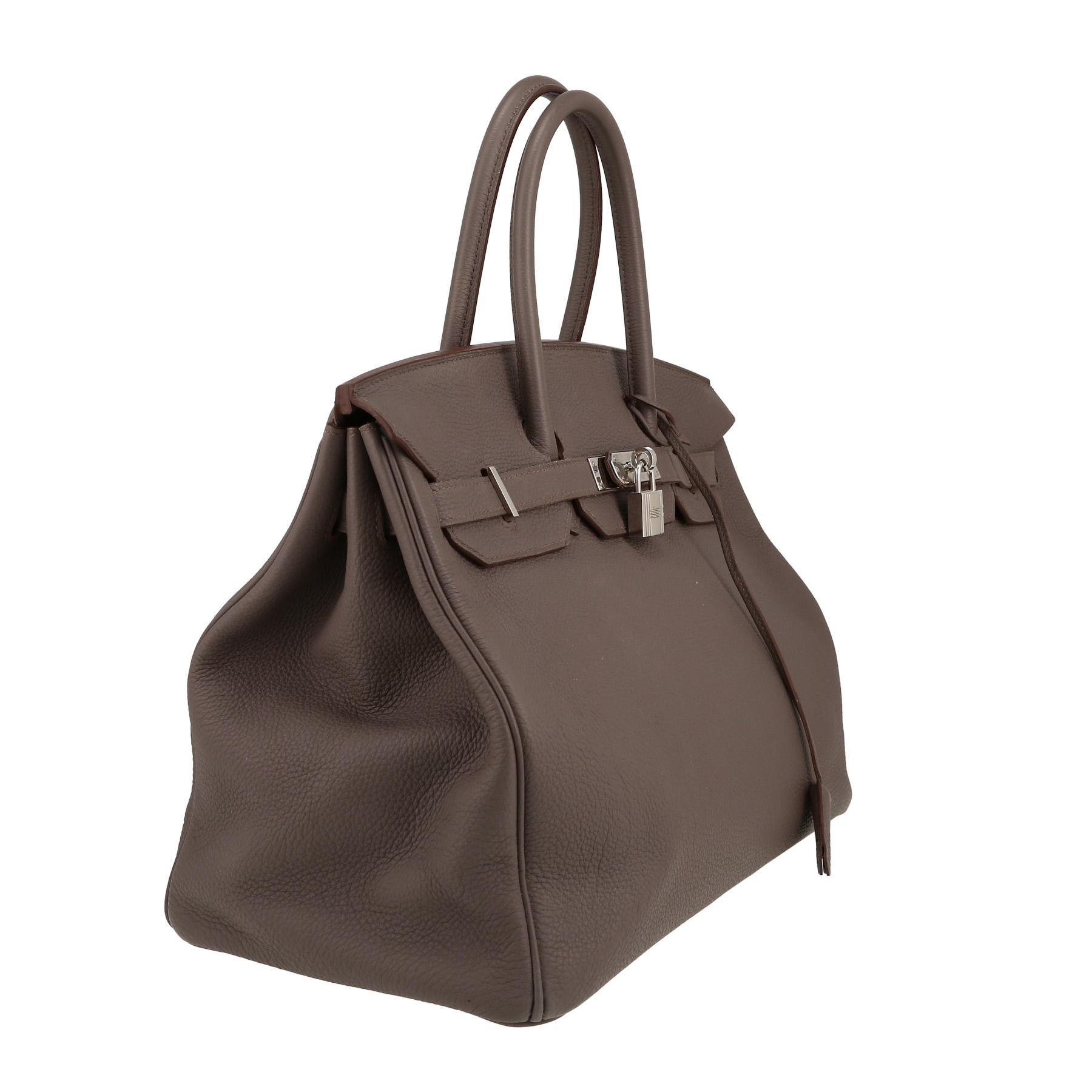 Borsa Hermès  Birkin 35 cm in pelle togo grigia stagna