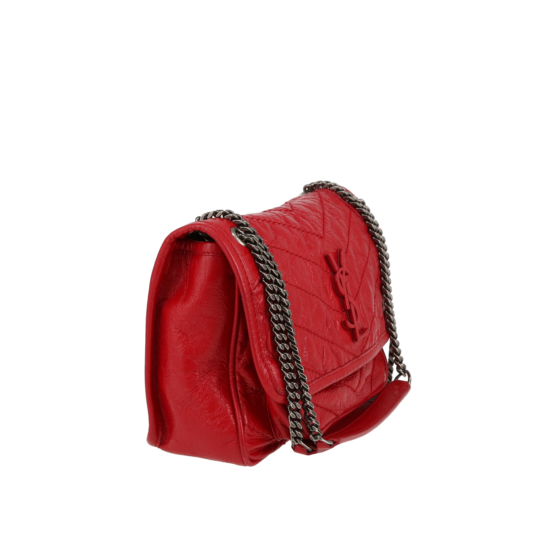 Saint Laurent  Niki Baby shoulder bag  in red chevron quilted leather