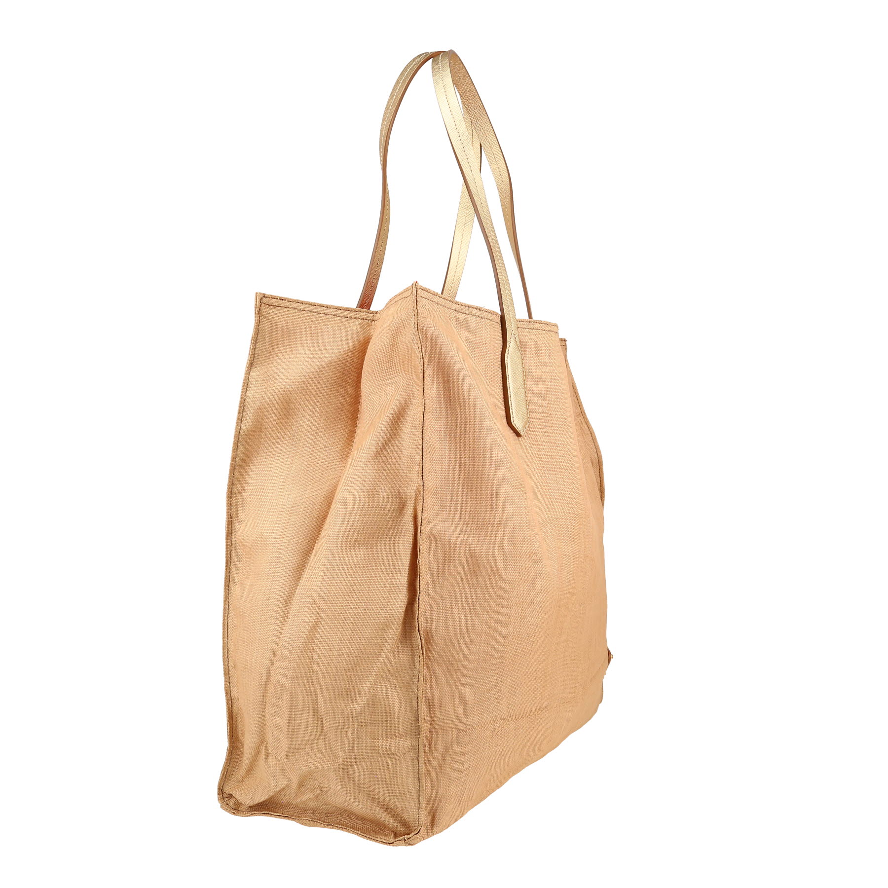 Prada   shopping bag  in beige canvas