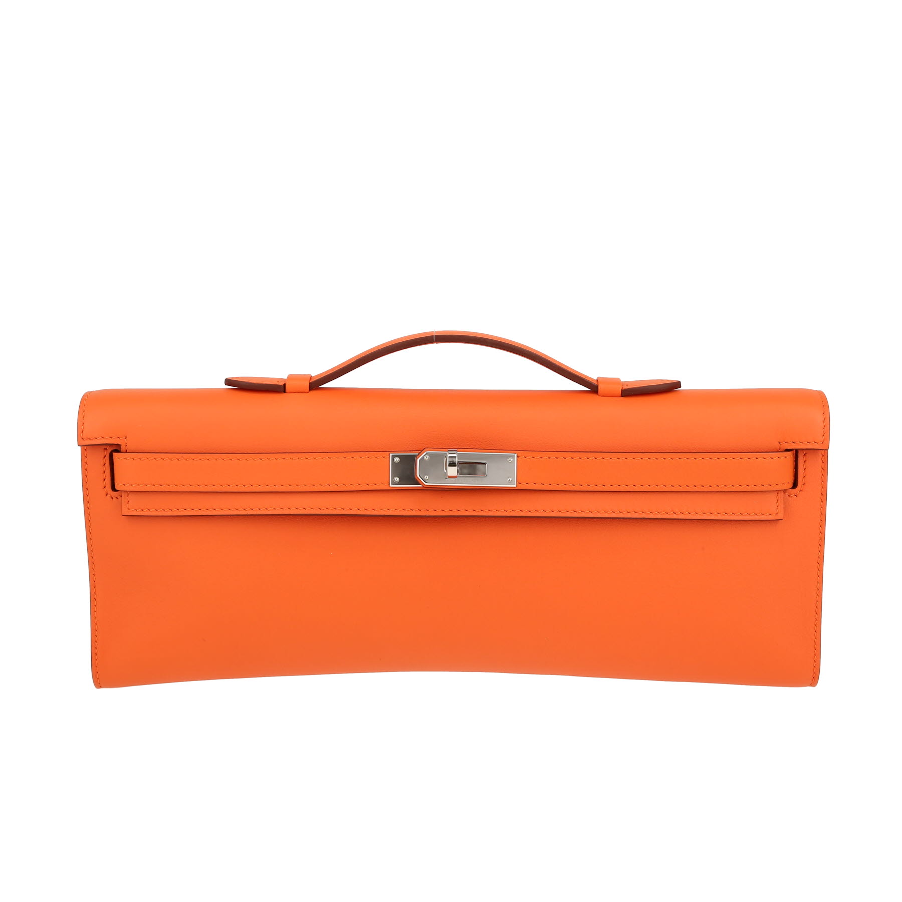 Kelly Cut Pouch In Orange Swift Leather