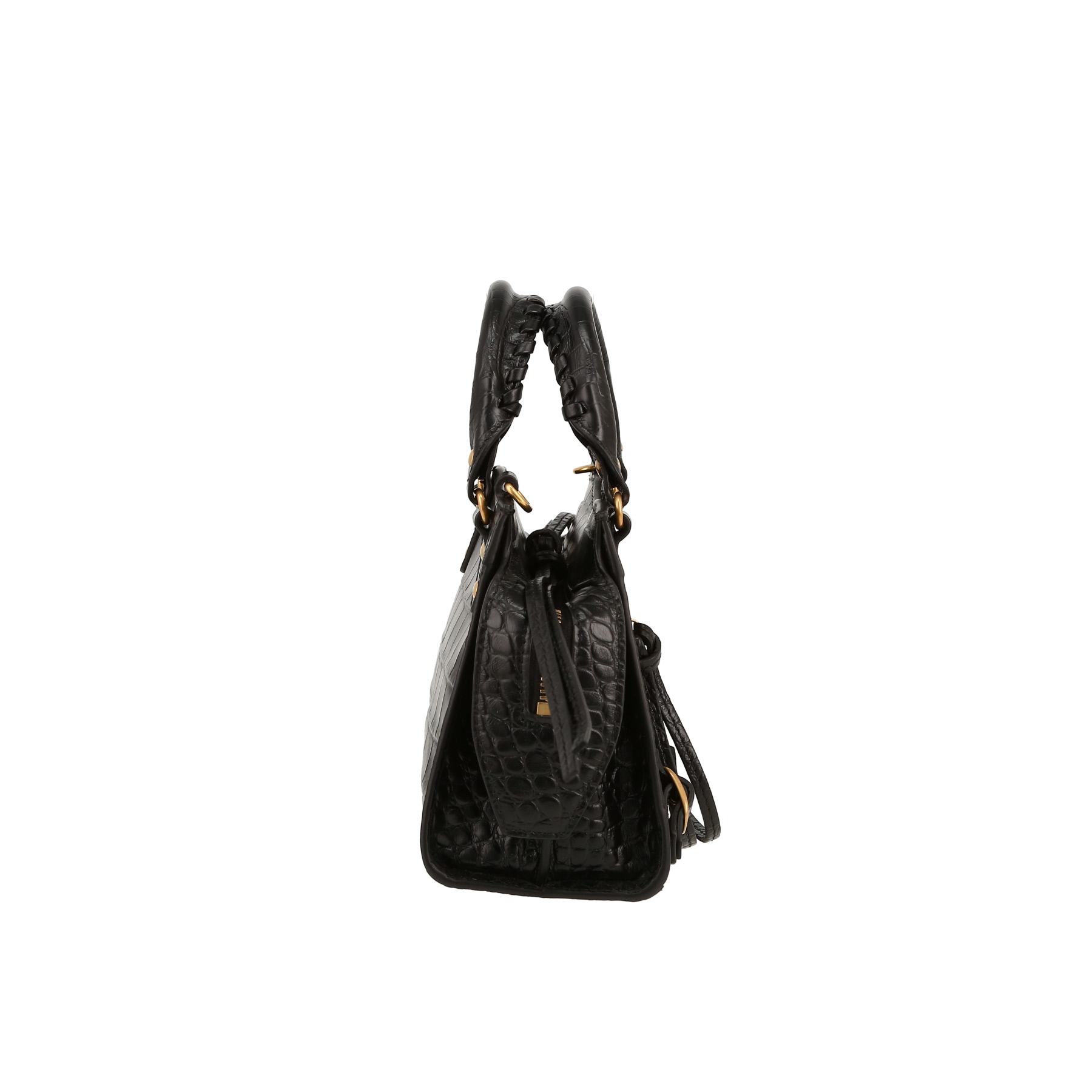 City Mini Shoulder Bag In Black Leather