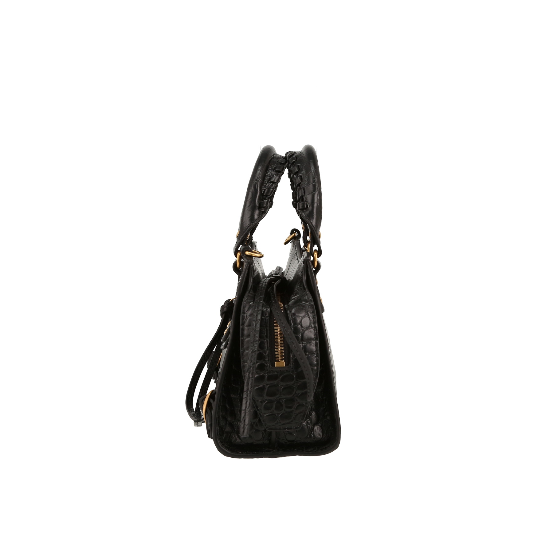 City Mini Shoulder Bag In Black Leather