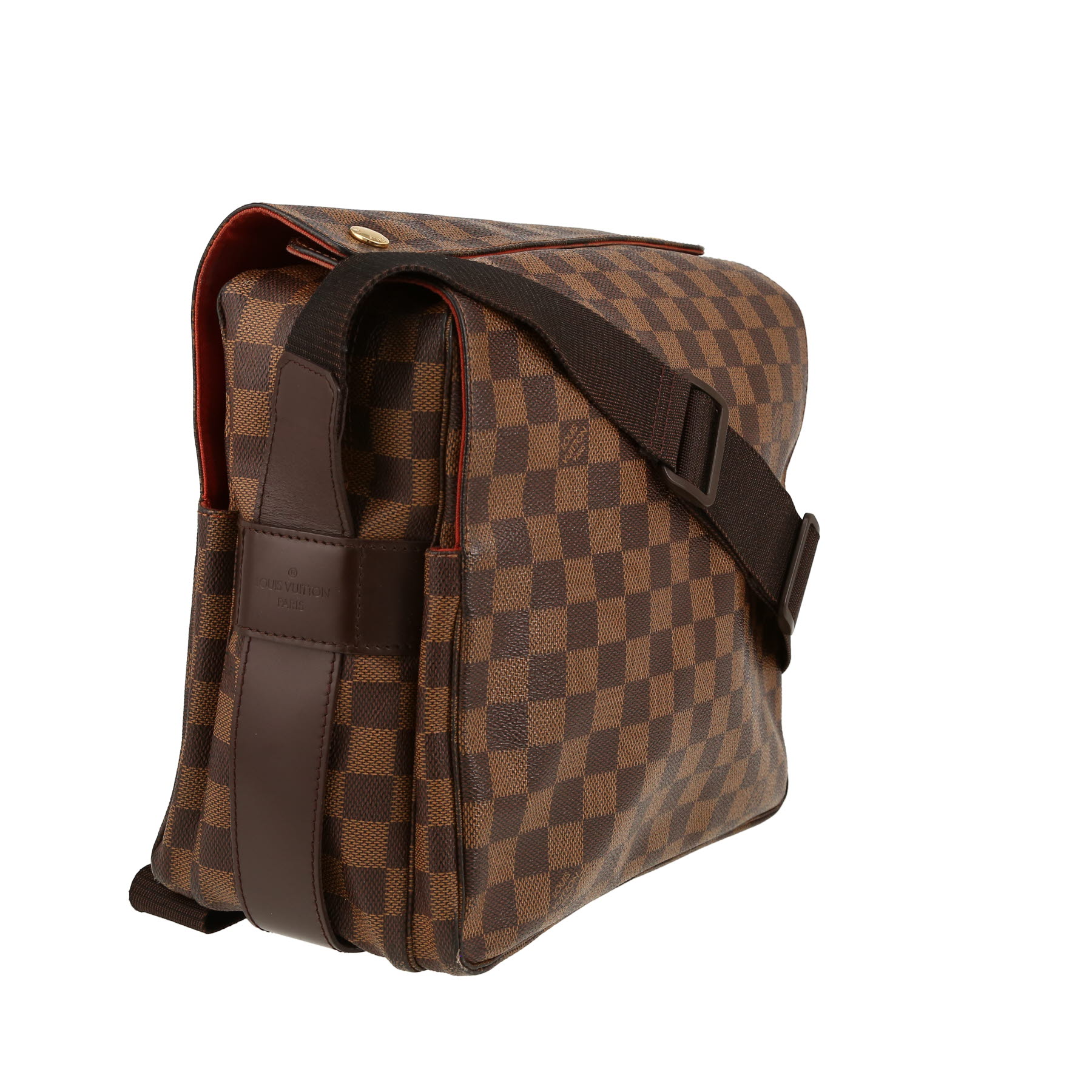 Borsa a tracolla Louis Vuitton  Naviglio in tela a scacchi ebana e pelle marrone