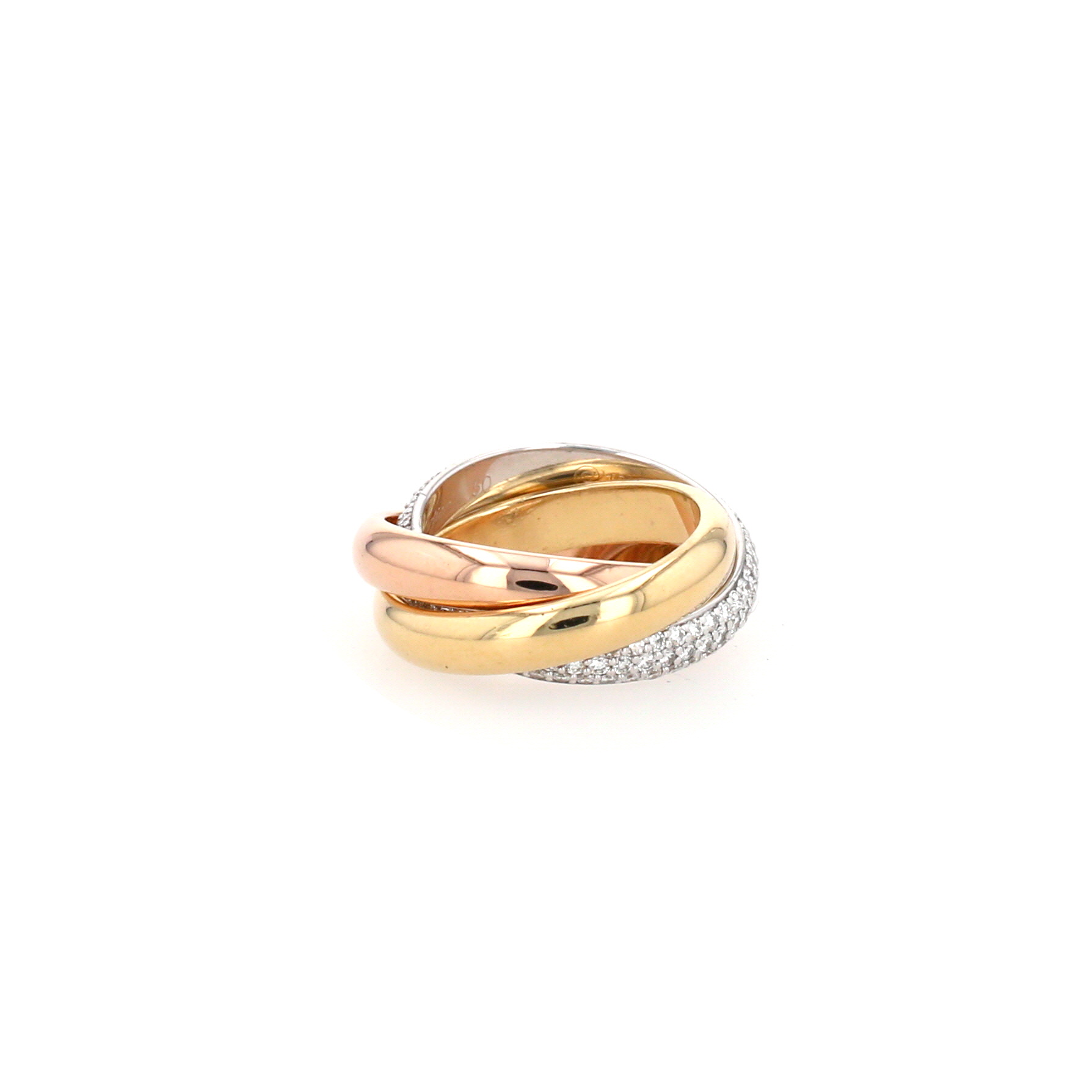 Anello Cartier Trinity in 3 ori e diamanti