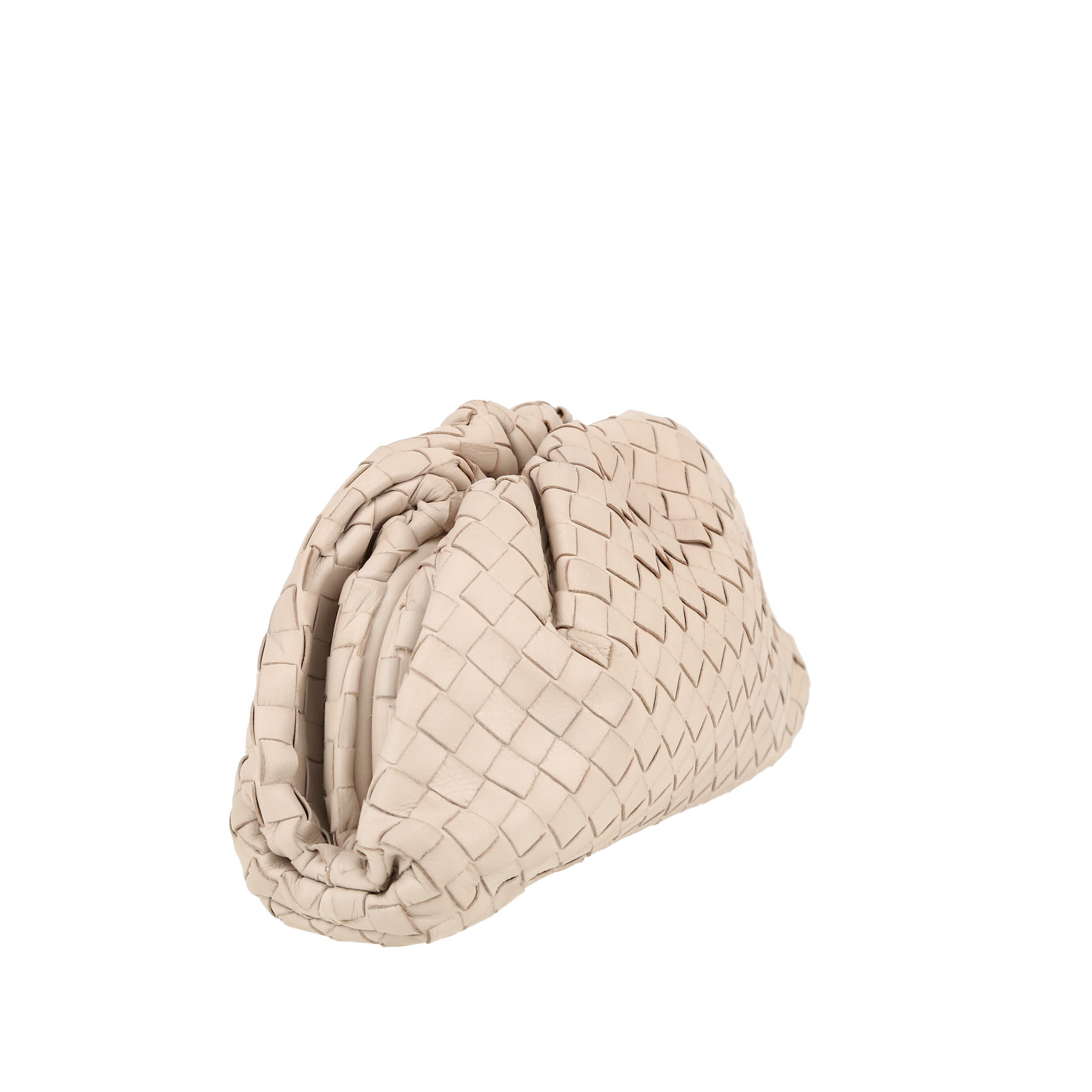 Borsa/pochette Bottega Veneta  Pouch mini  in pelle intrecciata beige