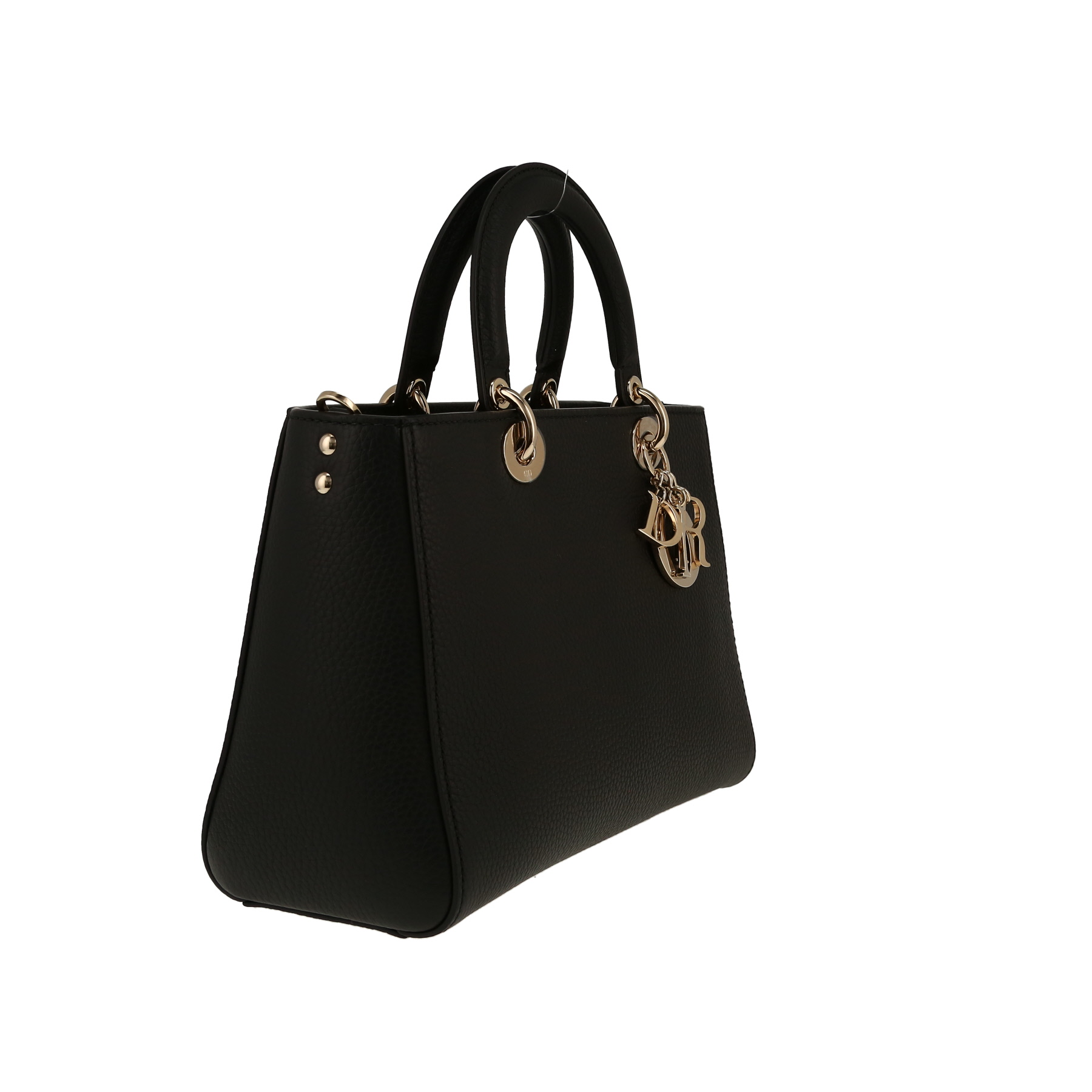 Dior  Lady Dior handbag  in black grained leather