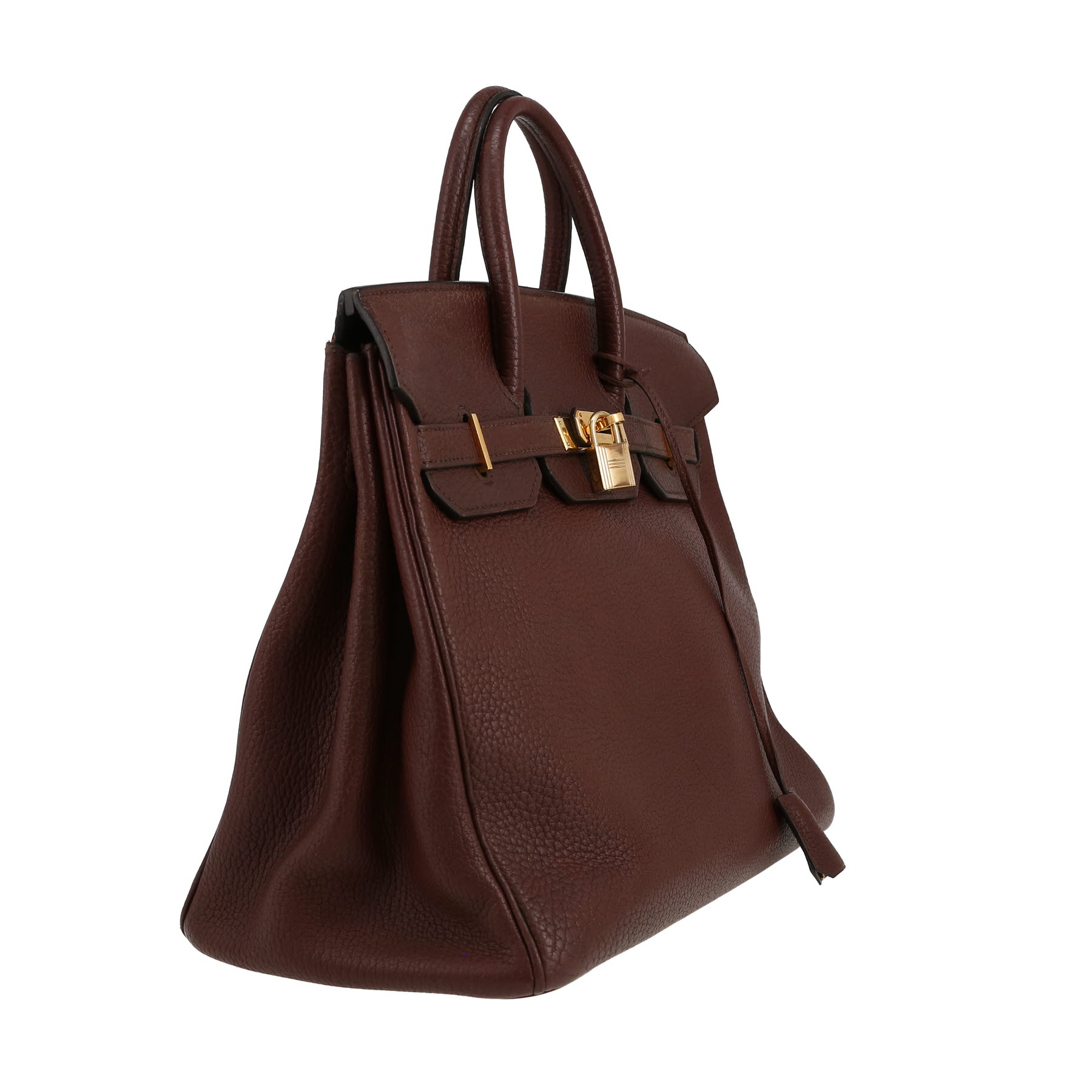 Sac à main Hermès  Haut à Courroies en cuir Ardenne marron