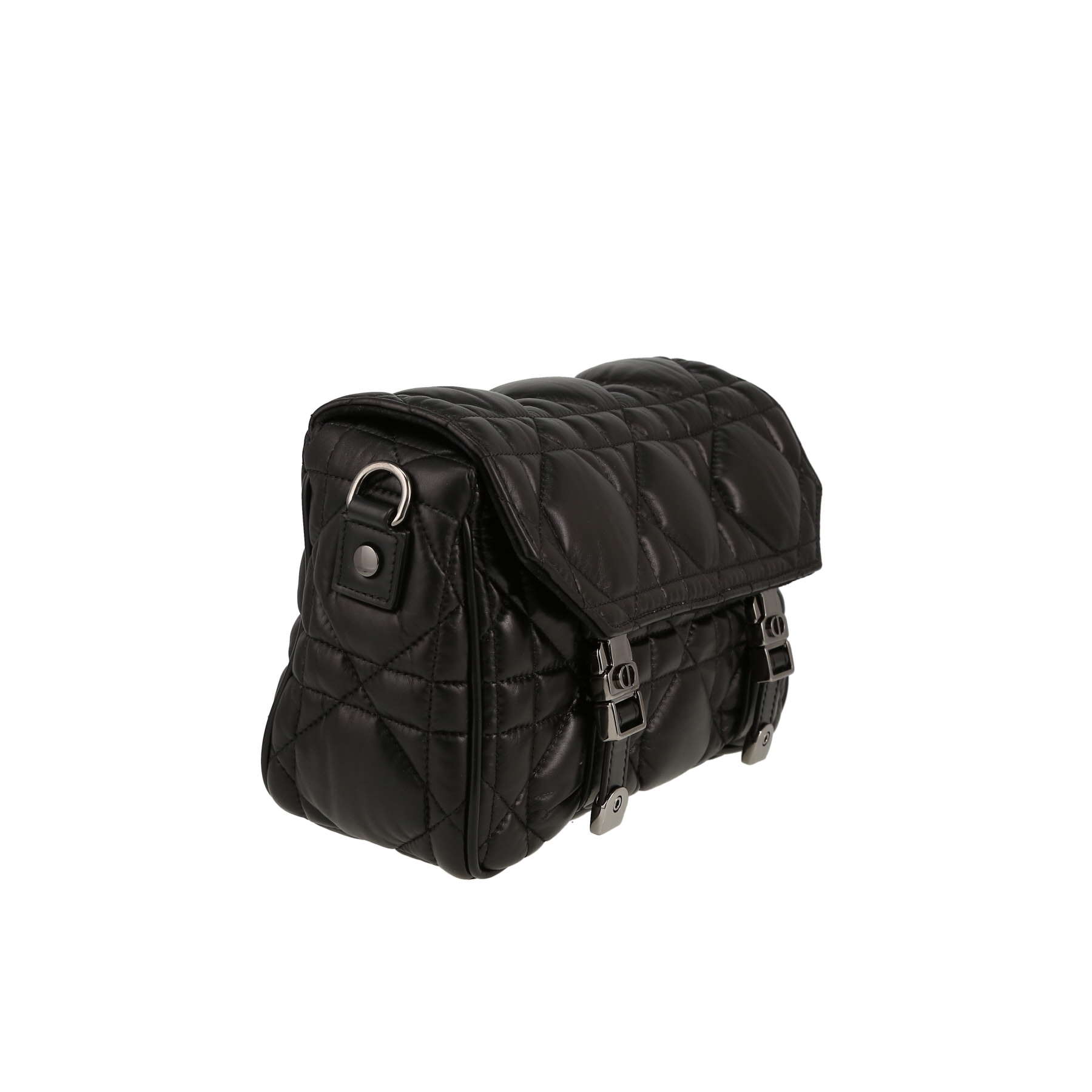 Borsa a tracolla Dior  Diorcamp in pelle cannage nera