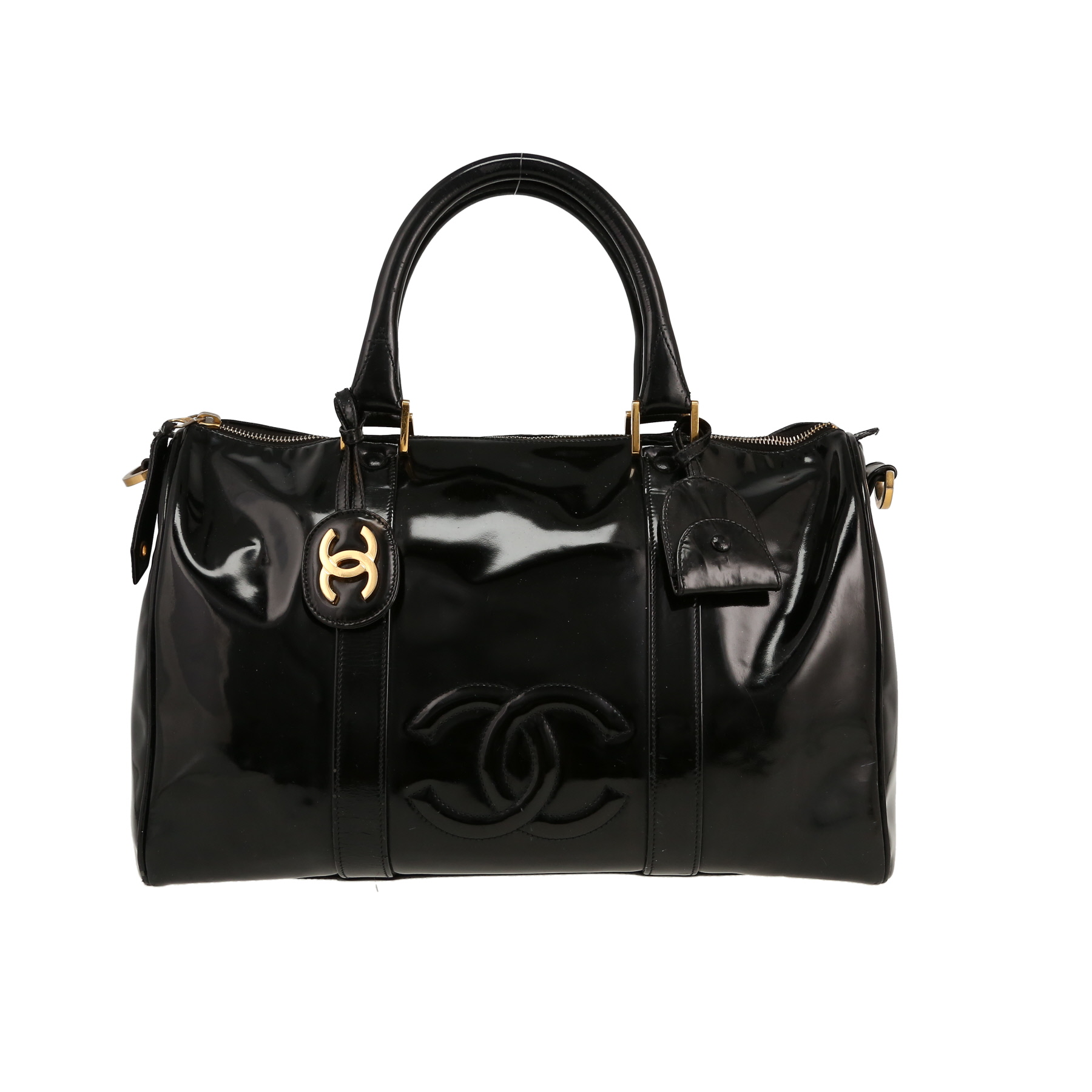 Handbag In Black Patent Leather