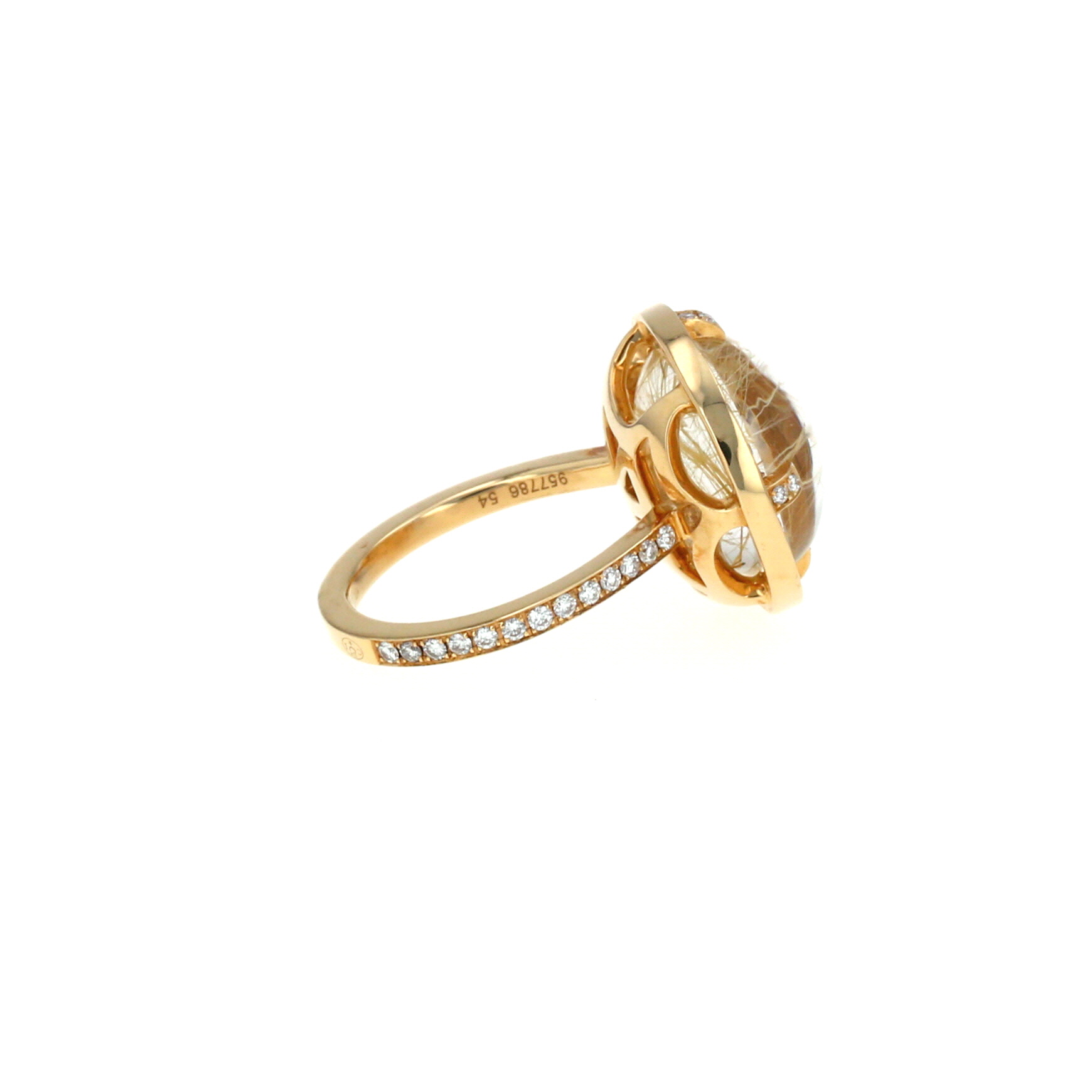 Anello Chaumet Galet in oro giallo, quarzo e diamanti