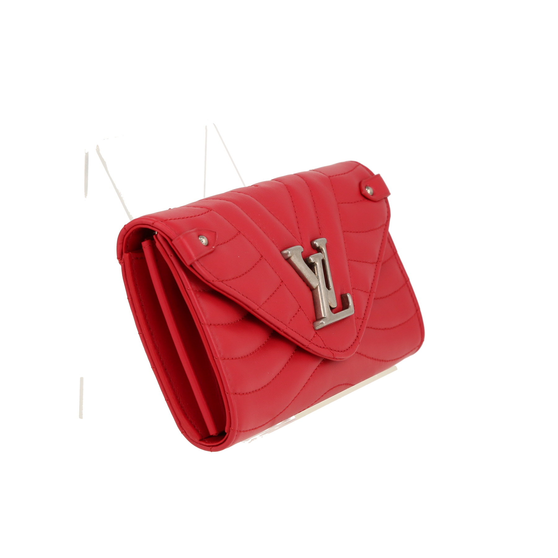 Billetera Louis Vuitton  New Wave en cuero acolchado rojo