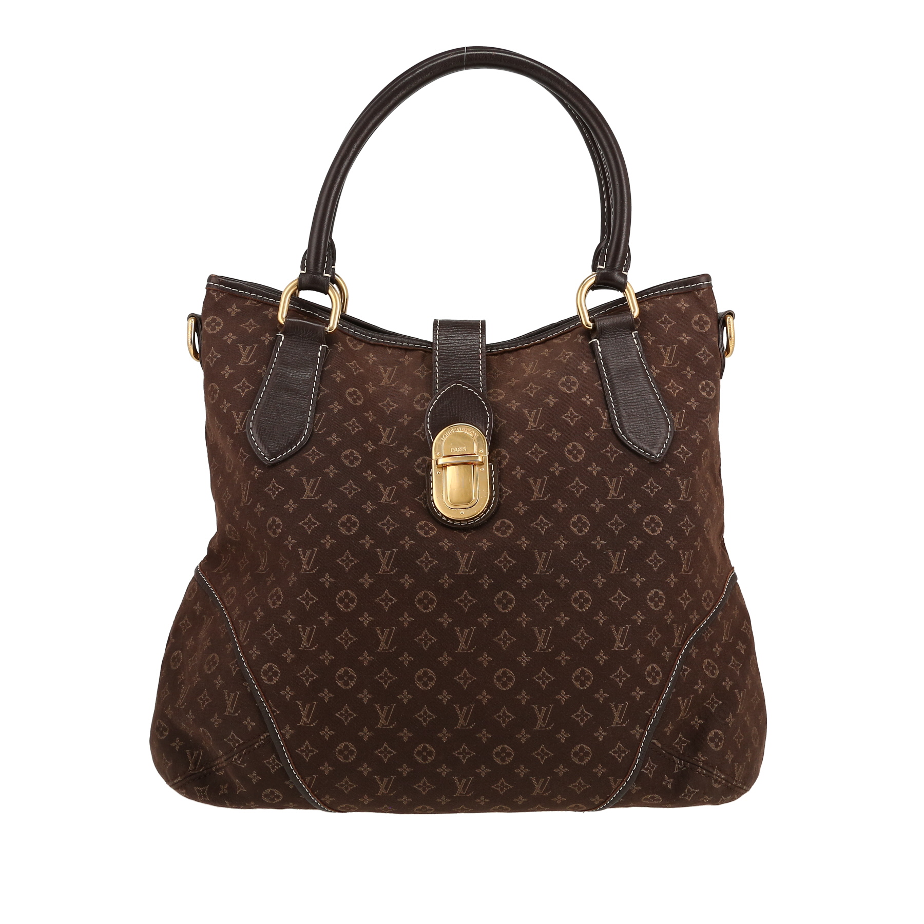Handbag In Brown Monogram Canvas And Brown Leather