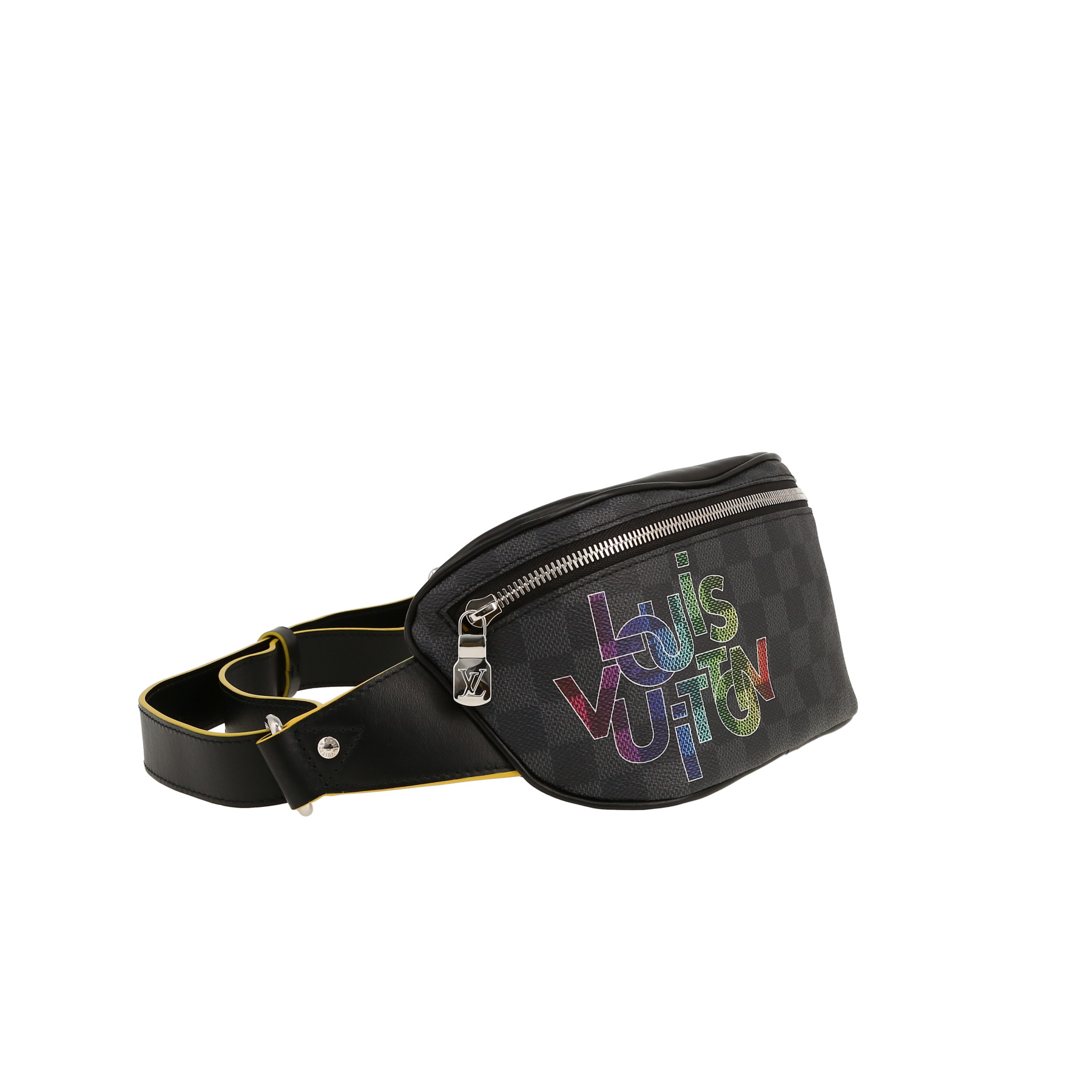 Louis Vuitton  Pochette-ceinture in black damier graphite canvas  and black leather