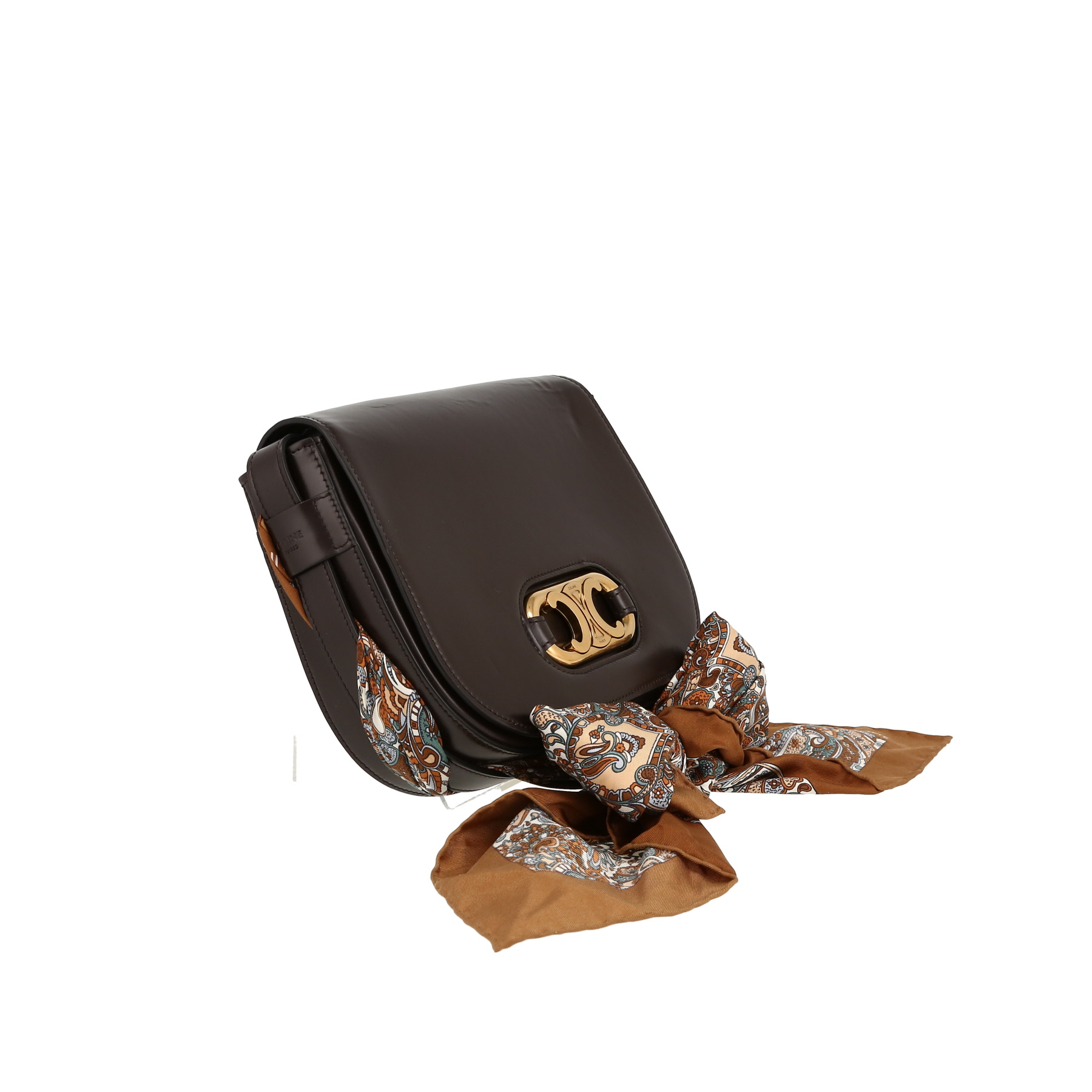 Borsa a tracolla Celine  Maillon Triomphe in pelle marrone