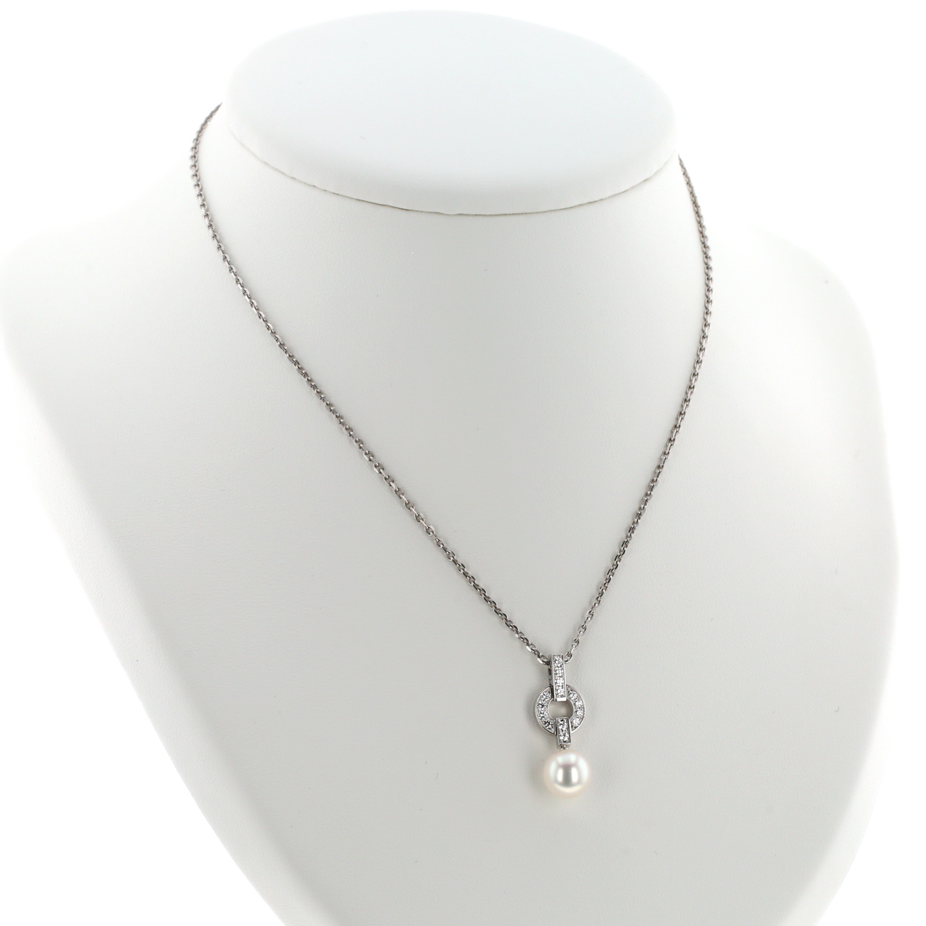 Collier Cartier Himalia en or blanc, diamants et perle de culture