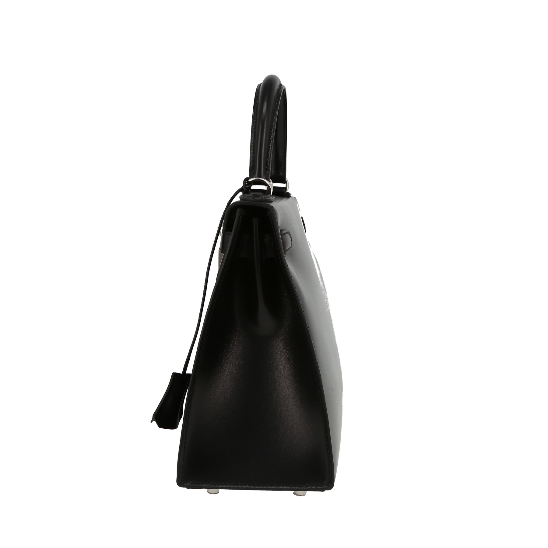 Kelly 28 cm Handbag In Black Box Leather