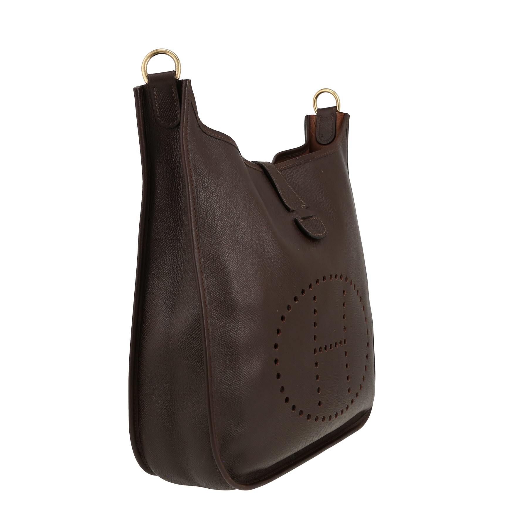 Bolso bandolera Hermès  Evelyne en cuero Courchevel marrón