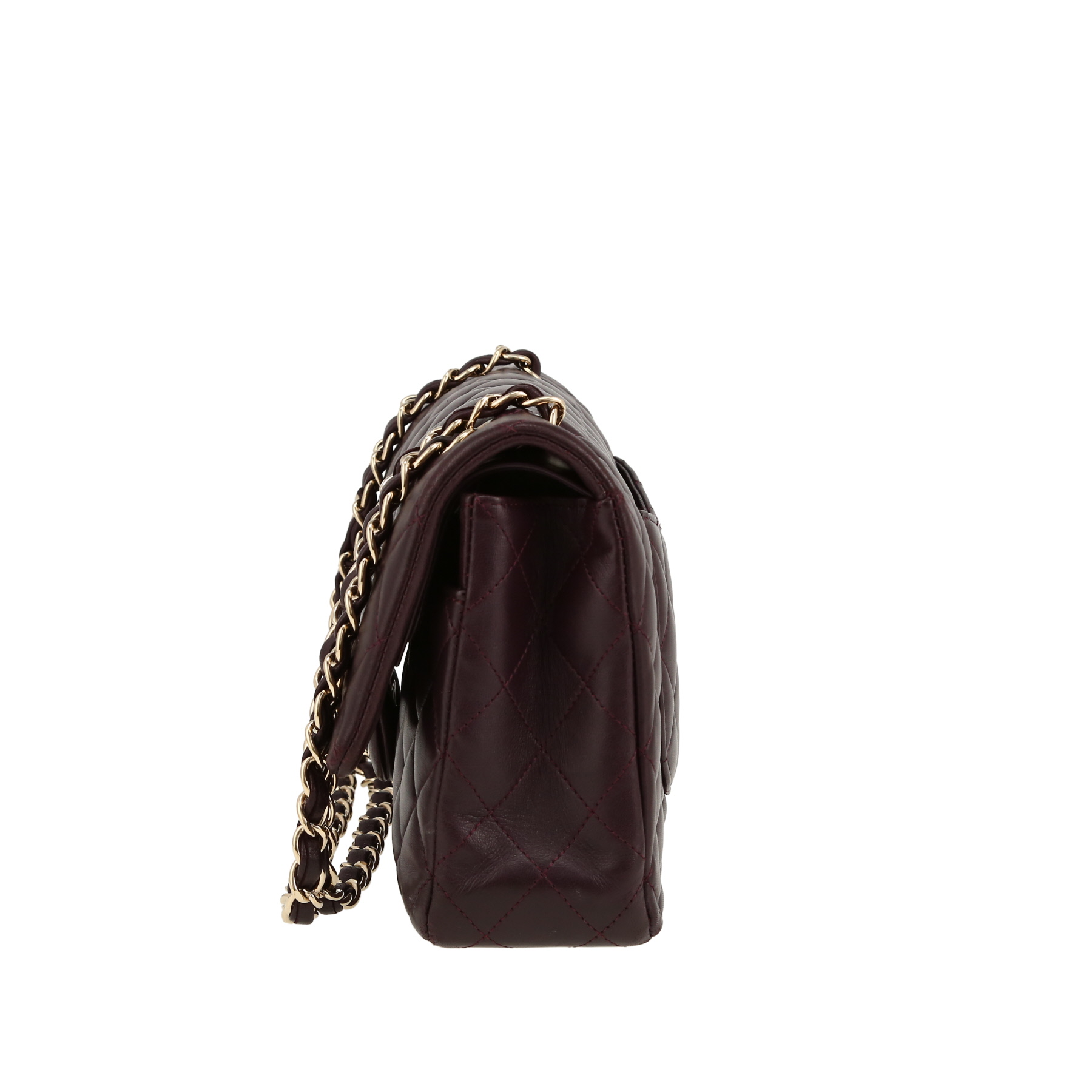 Timeless Classic Handbag In Plum Quilted Leather