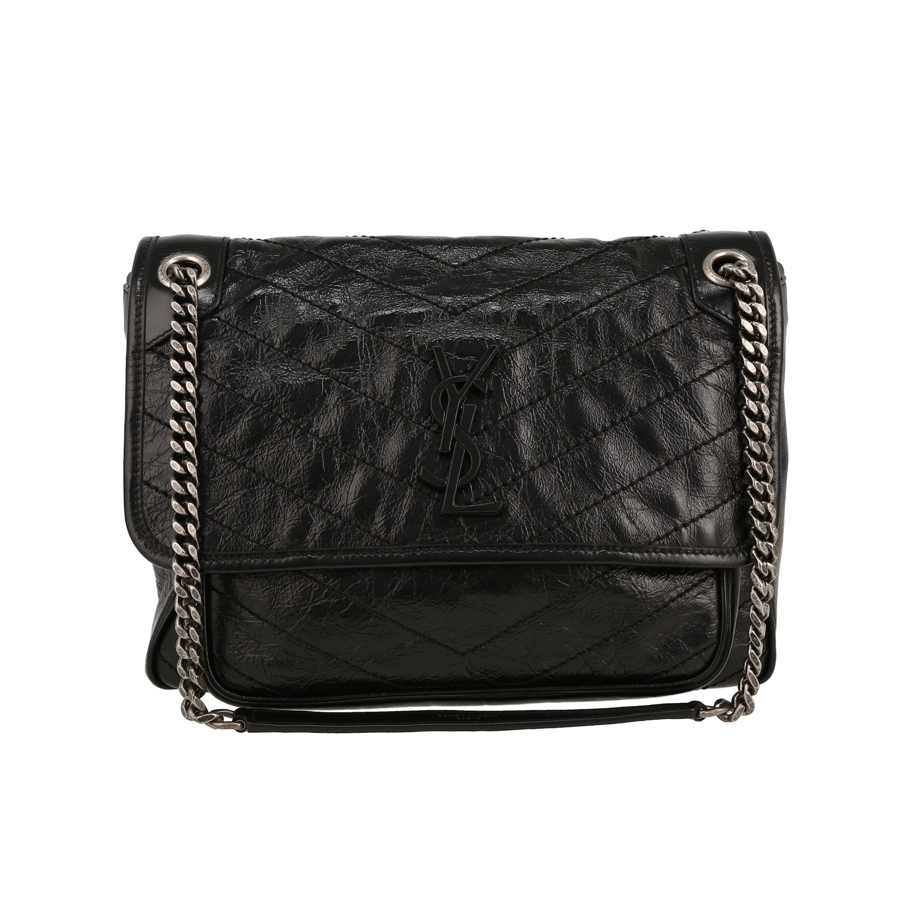 Niki Medium Model Shoulder Bag In Black Leather