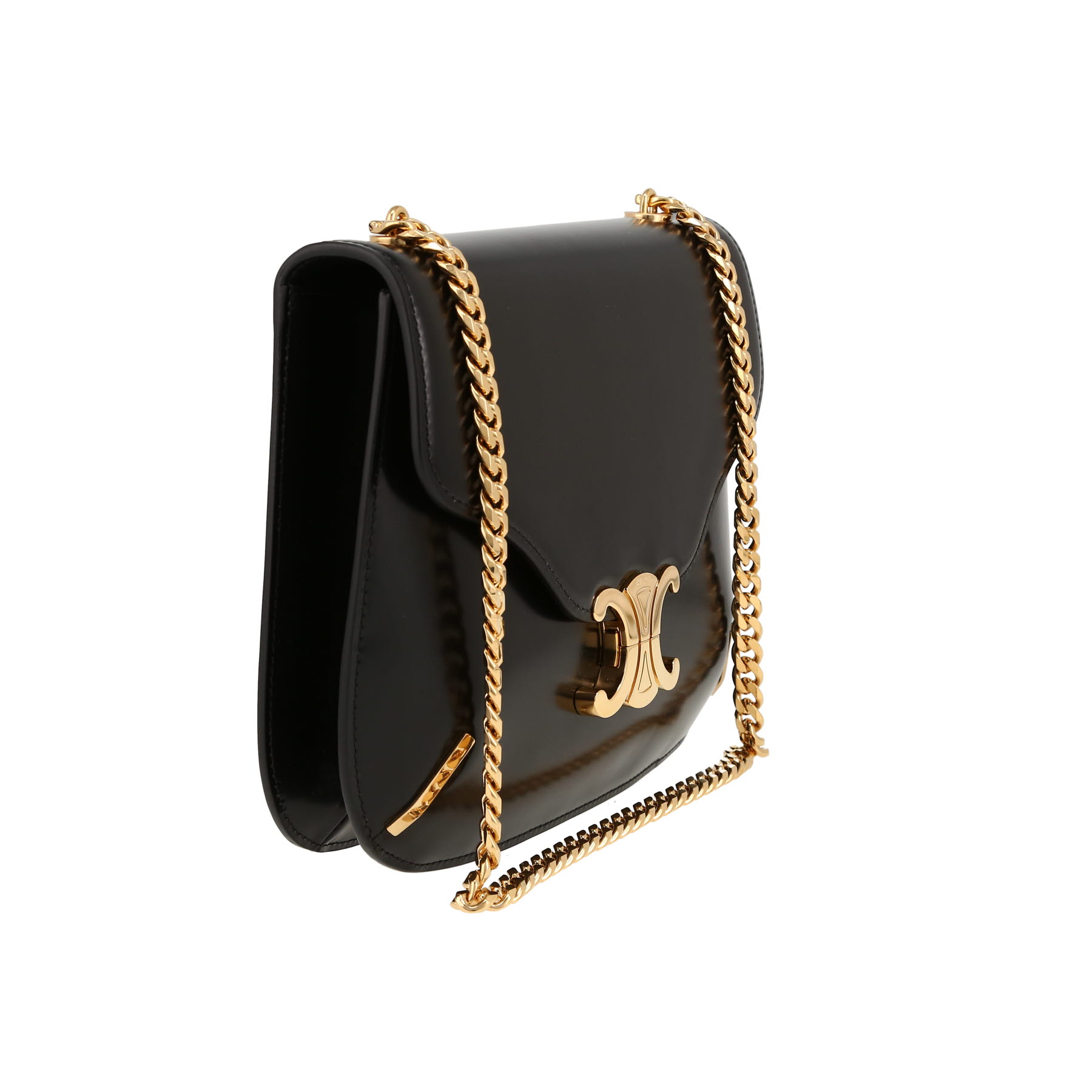 Sac bandoulière Celine  Besace Clea en cuir lisse noir