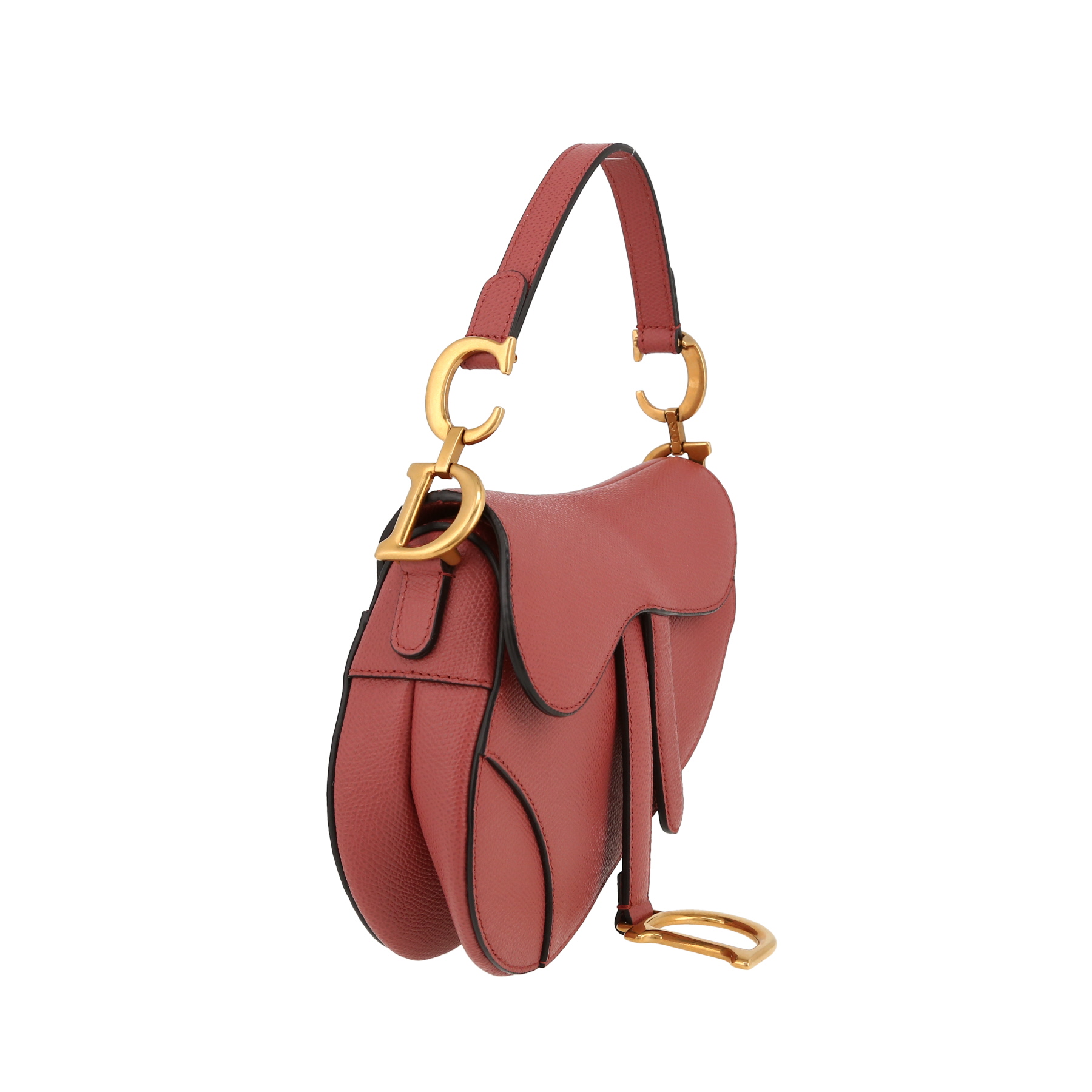 Dior  Saddle mini  handbag  in pink grained leather