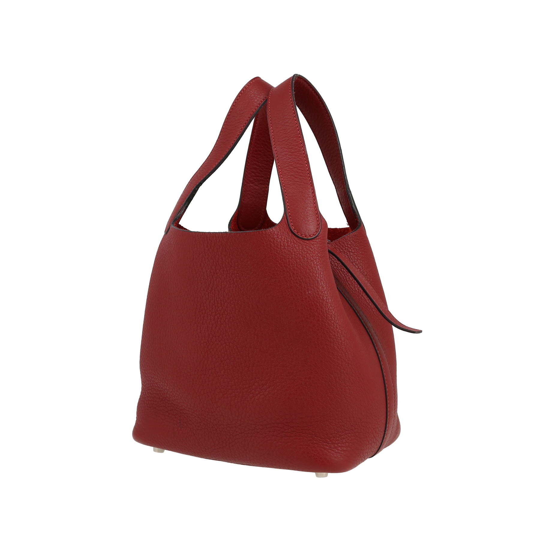Sac à main Hermès  Picotin en cuir taurillon clémence rouge H