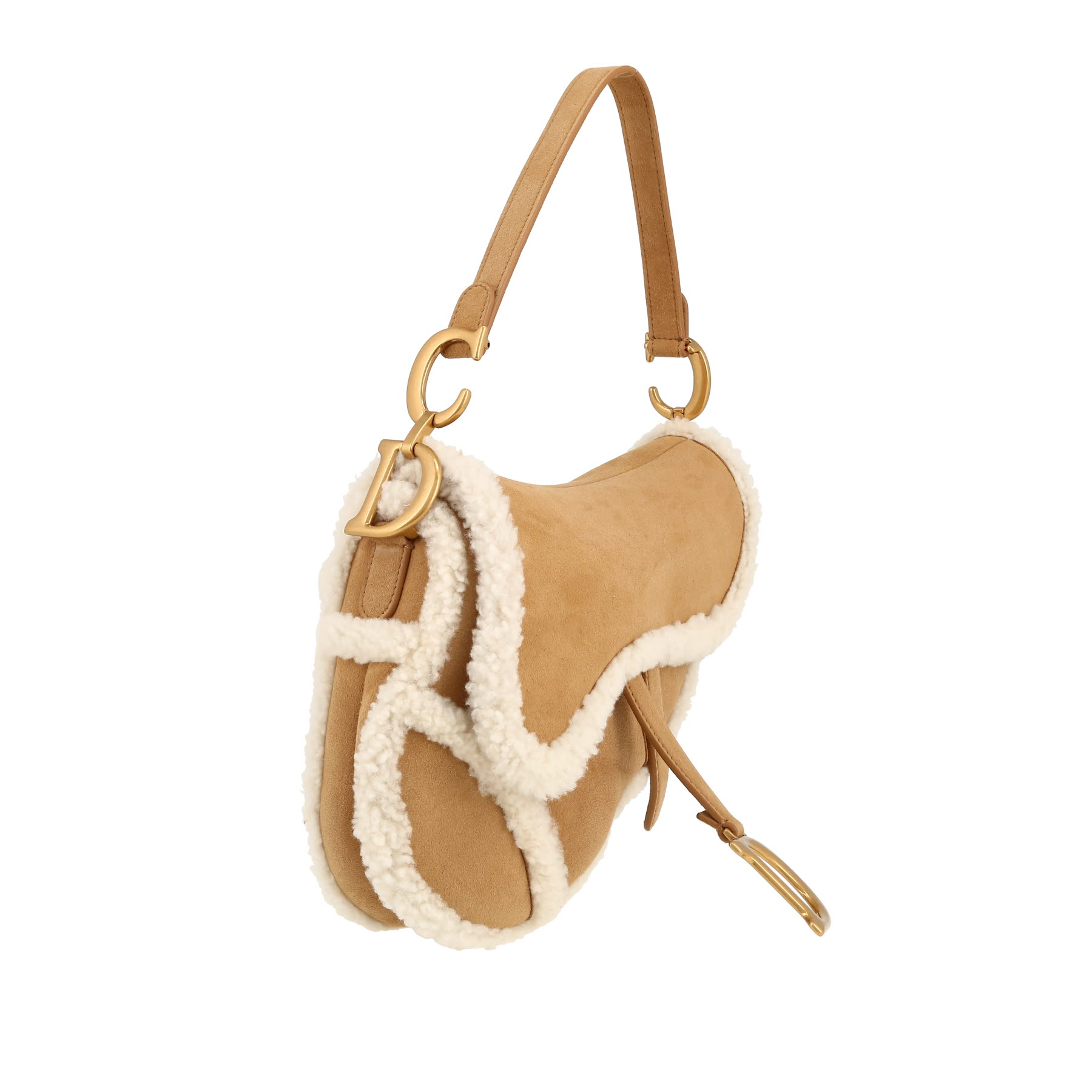 Dior  Saddle medium model  handbag  in brown sheepskin