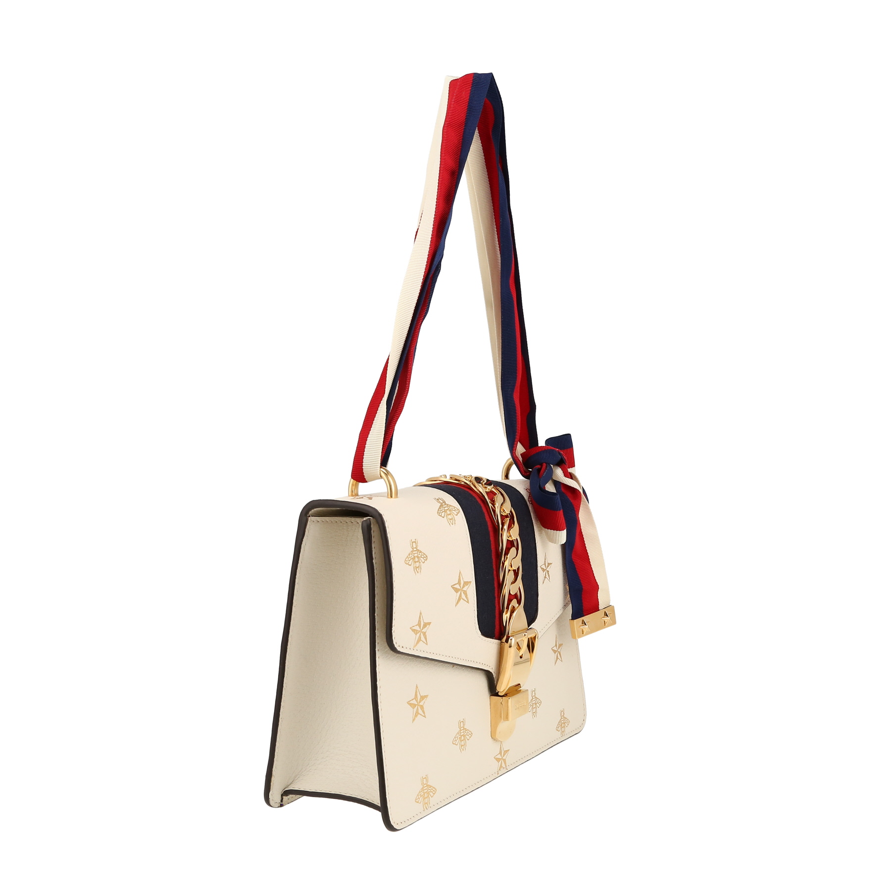 Sac à main Gucci  Sylvie en cuir écru