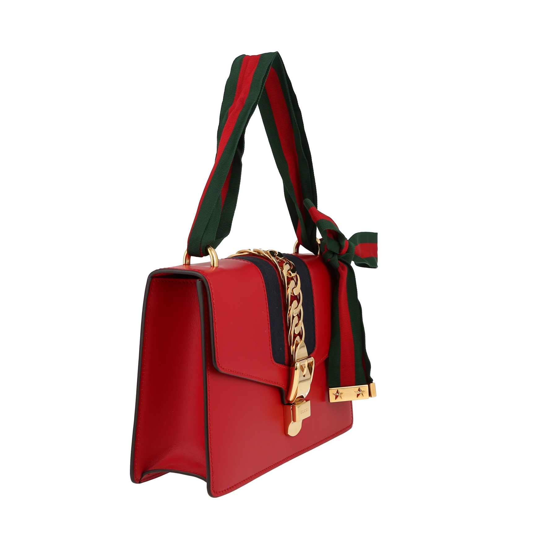 Gucci  Sylvie handbag  in red leather