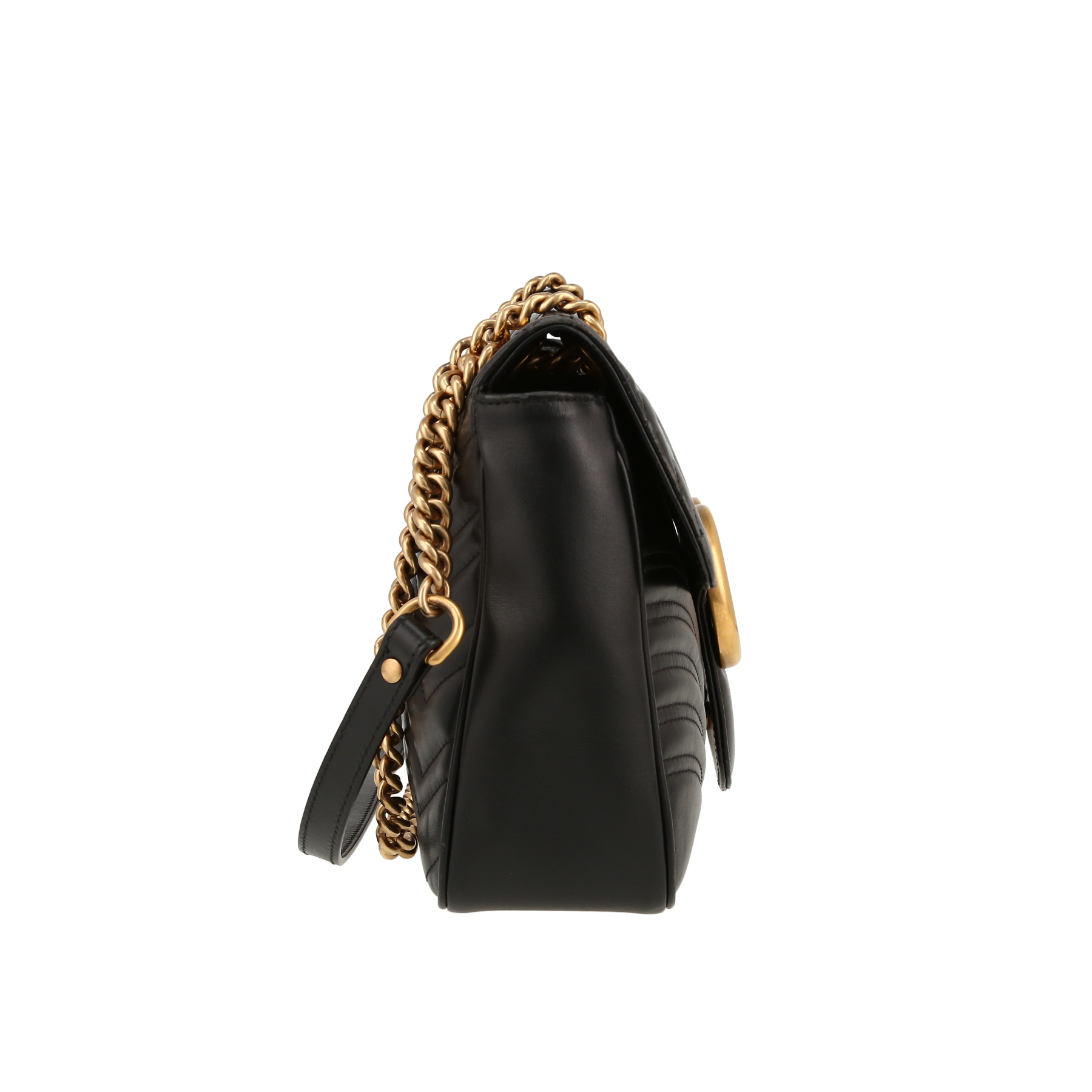 GG Marmont Shoulder Bag In Black Quilted Leather