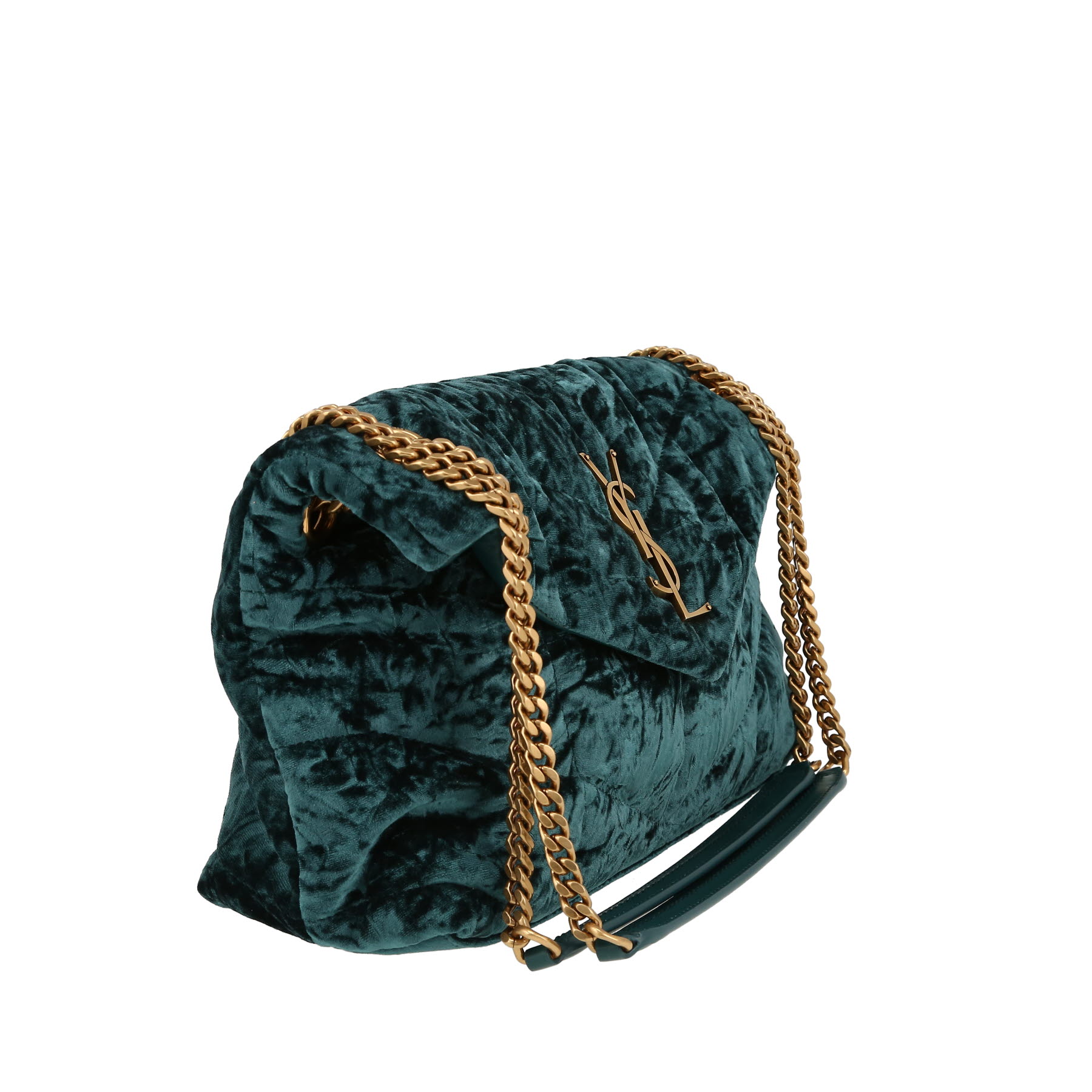 Bolso de mano Saint Laurent  Puffer en terciopelo azul