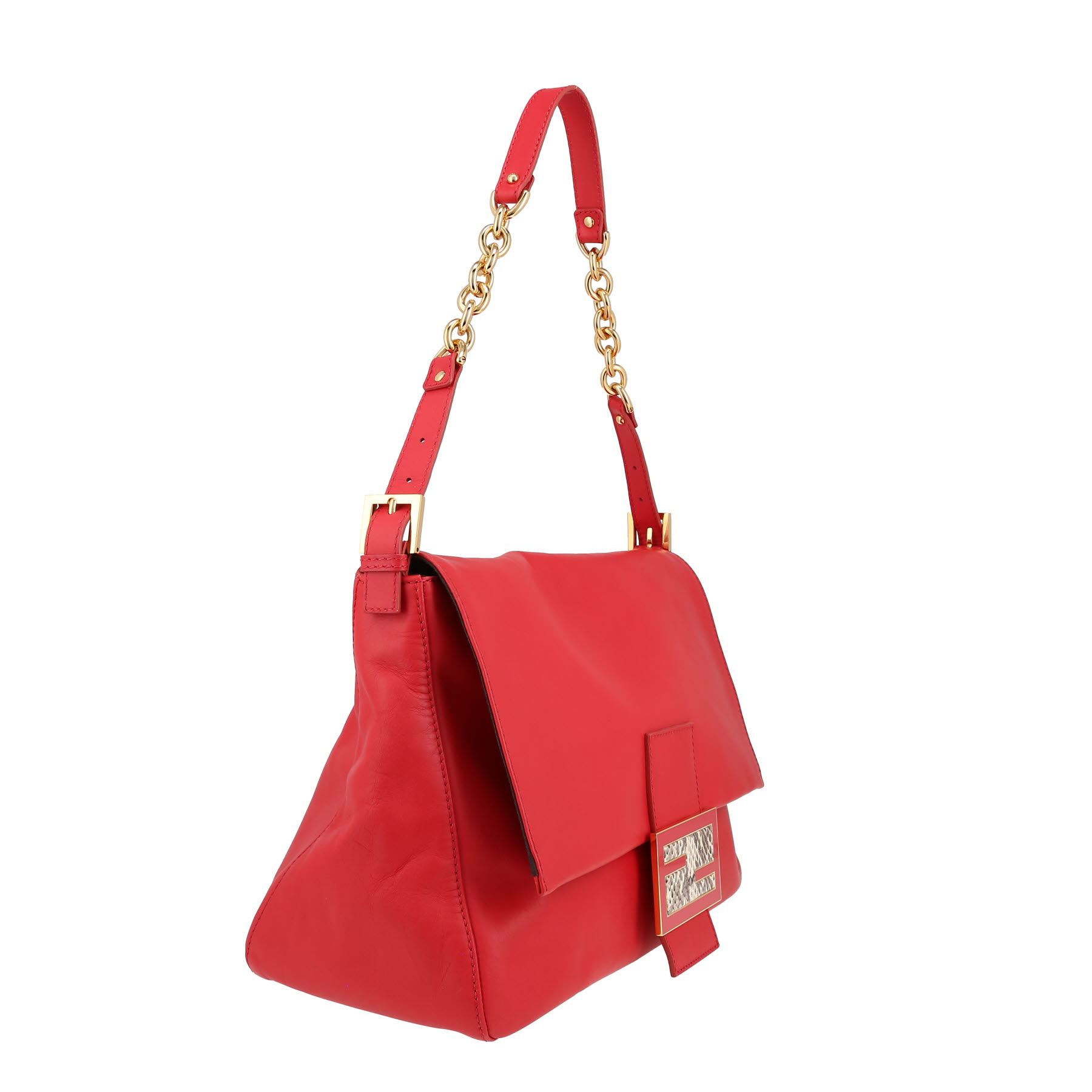 Fendi  Mamma Baguette handbag  in red leather