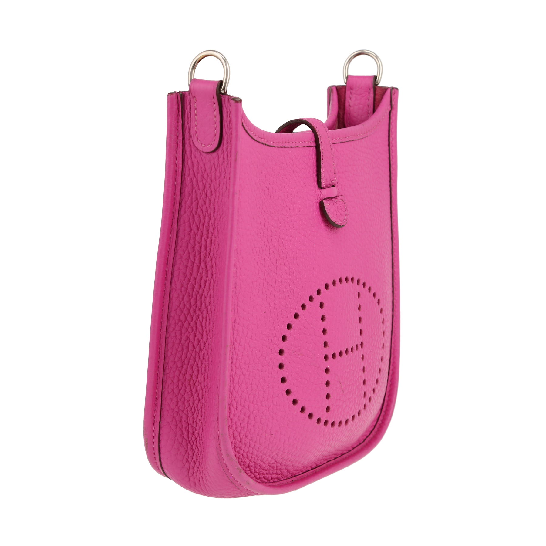 Sac bandoulière Hermès  Mini Evelyne en cuir taurillon clémence rose Magnolia