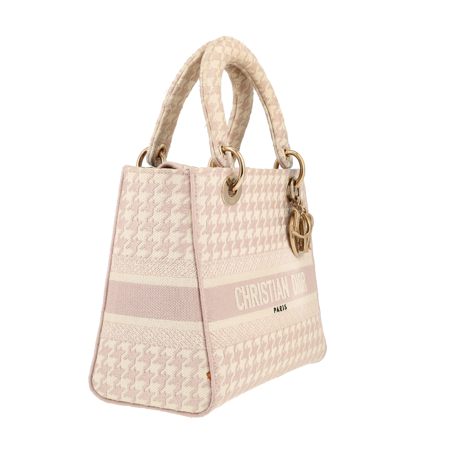 Dior  Lady D-Lite handbag  in pink and beige canvas