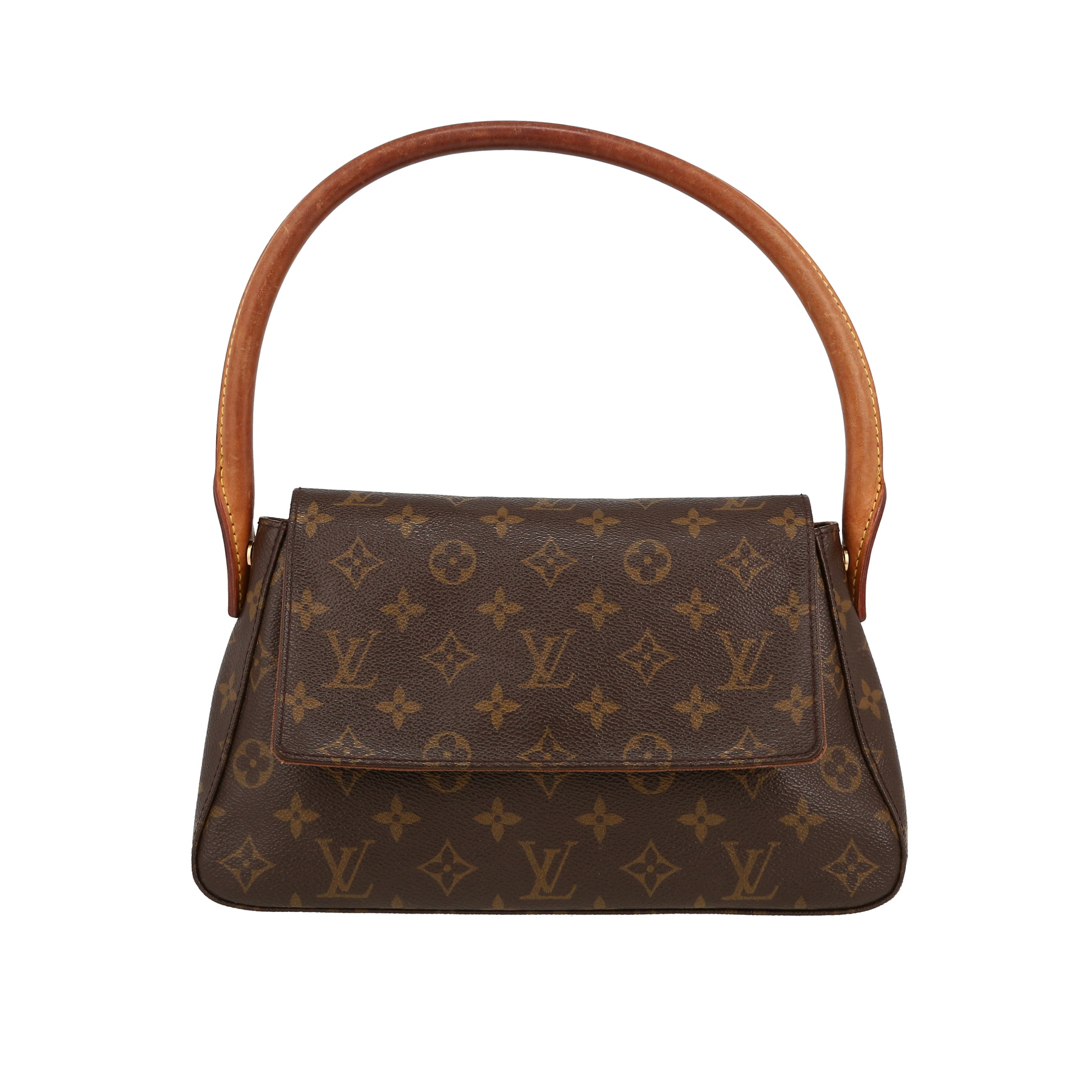 Looping Handbag In Brown Monogram Canvas And Natural