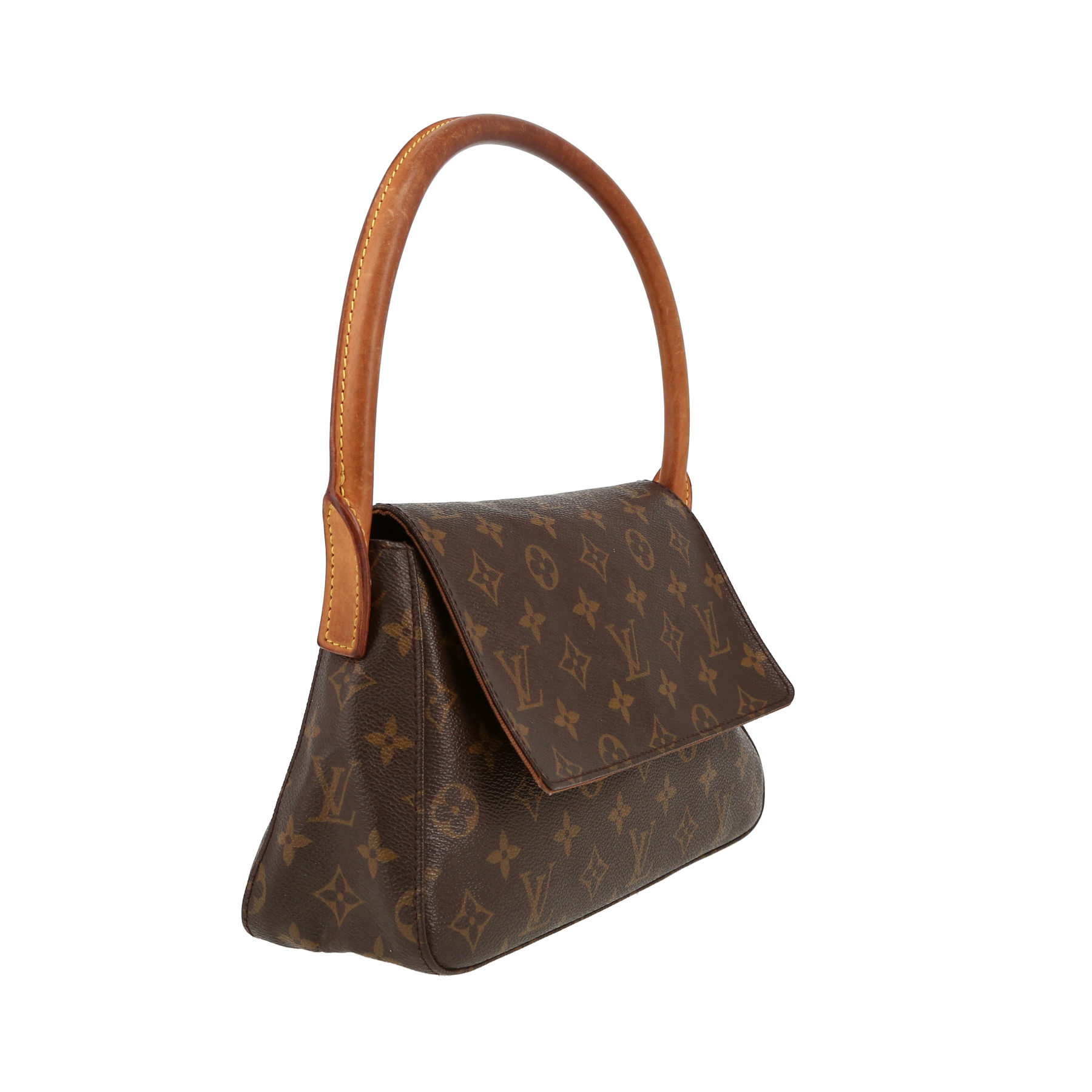 Louis Vuitton  Looping handbag  in brown monogram canvas  and natural leather