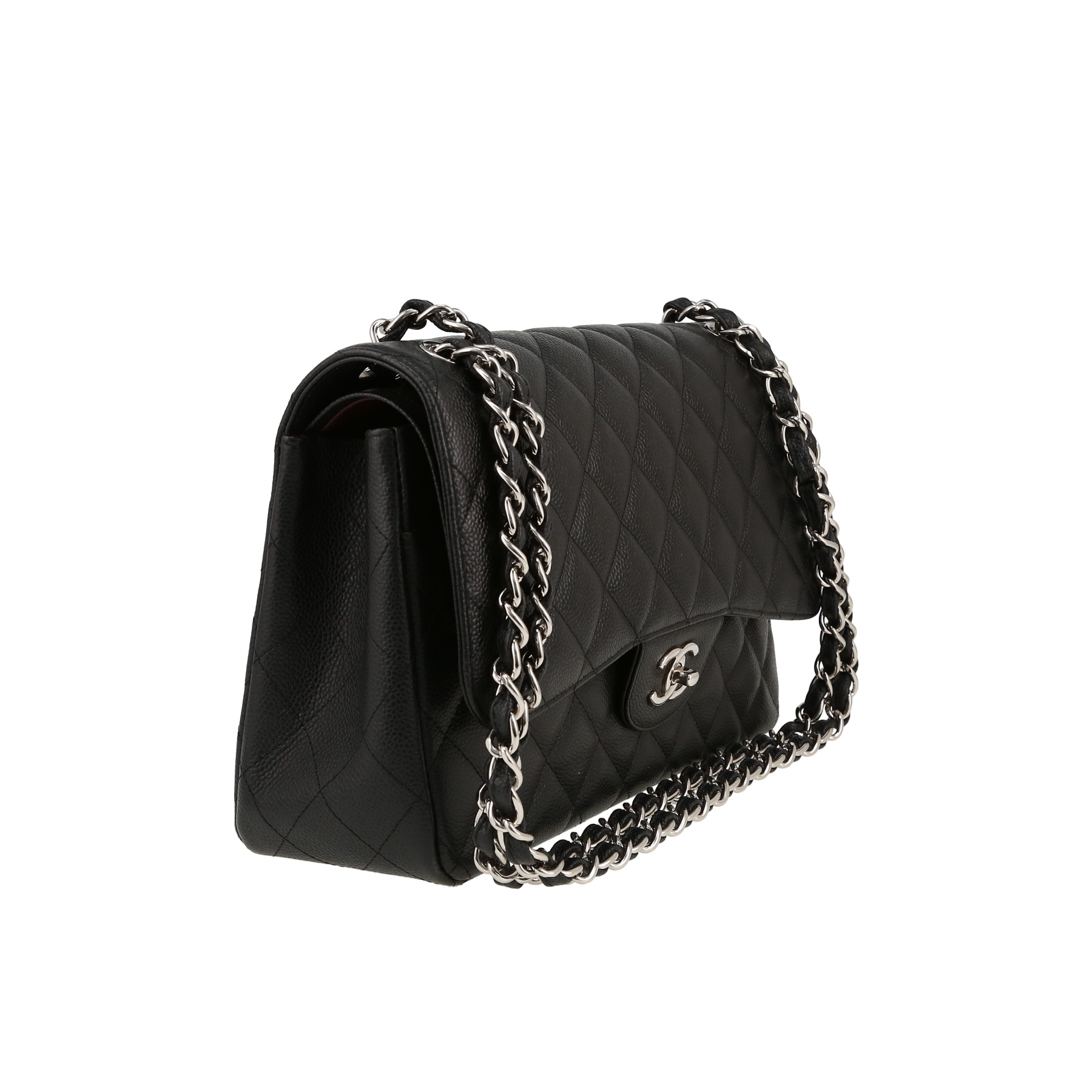 Sac à main Chanel  Timeless Jumbo en cuir grainé matelassé noir